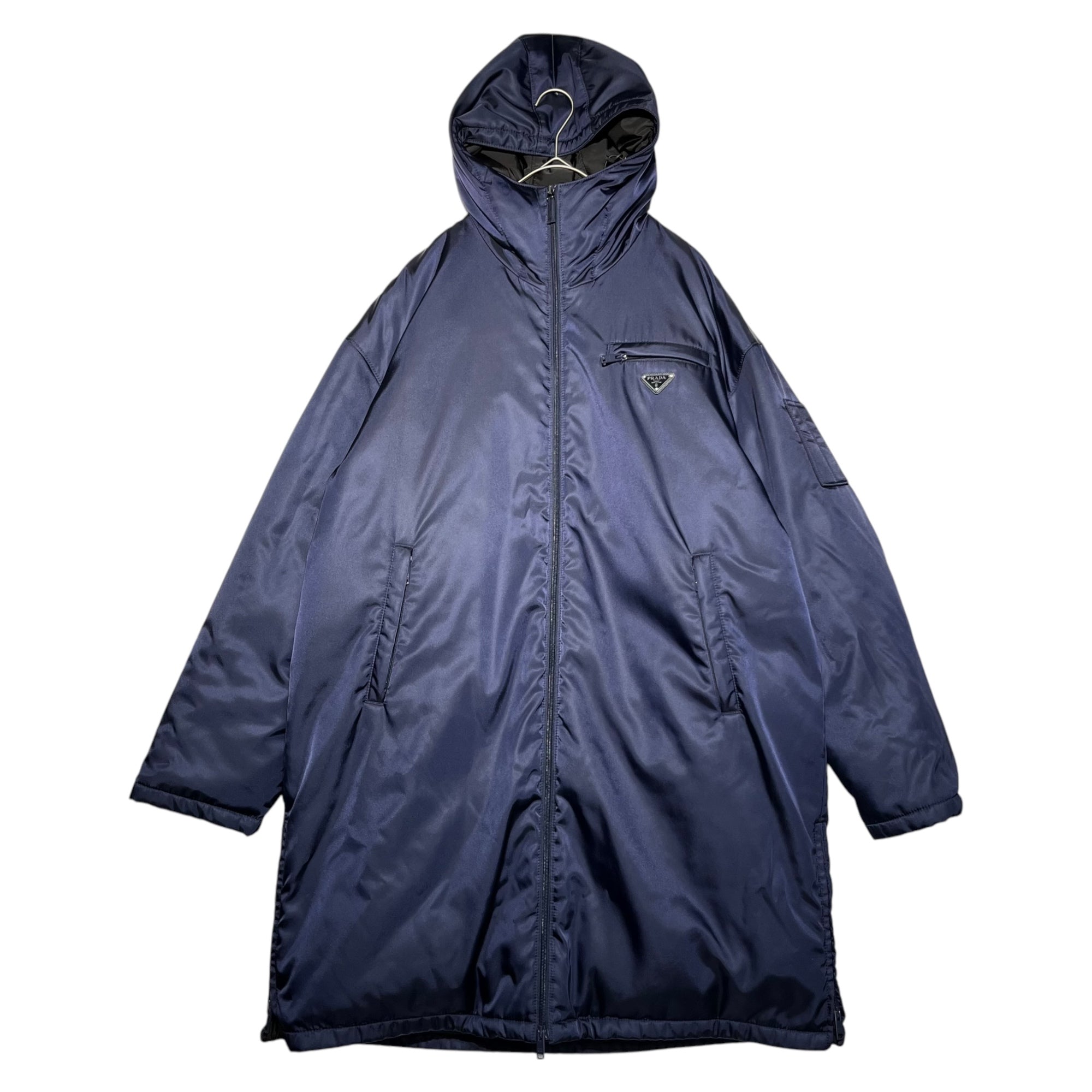 PRADA(プラダ) 18AW Triangle Logo White Goose Nylon Down Coat 三角ロゴ ホワイトグース ナイロン ダウン コート ACU1 2018 2026 L ネイビー