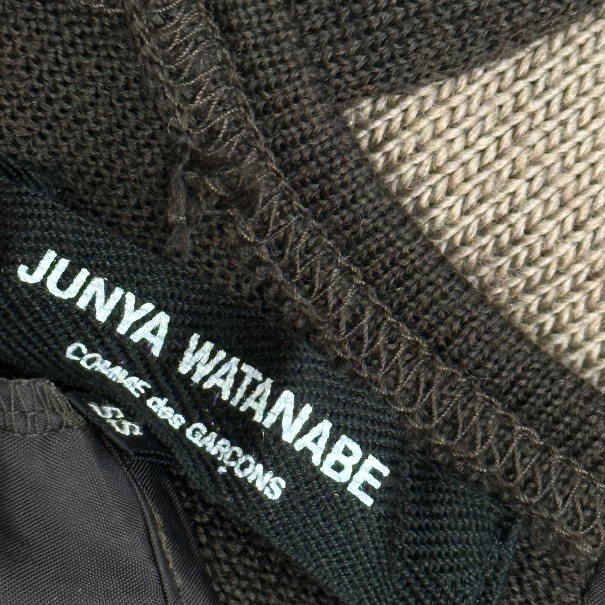 JUNYA WATANABE COMME des GARCONS(ジュンヤワタナベコムデギャルソン) 2007AW Asymmetrical Knit Dress アシンメトリー ニット ワンピース JT-O013 SS ベージュ×ブラウン AD2007 00s アーカイブ