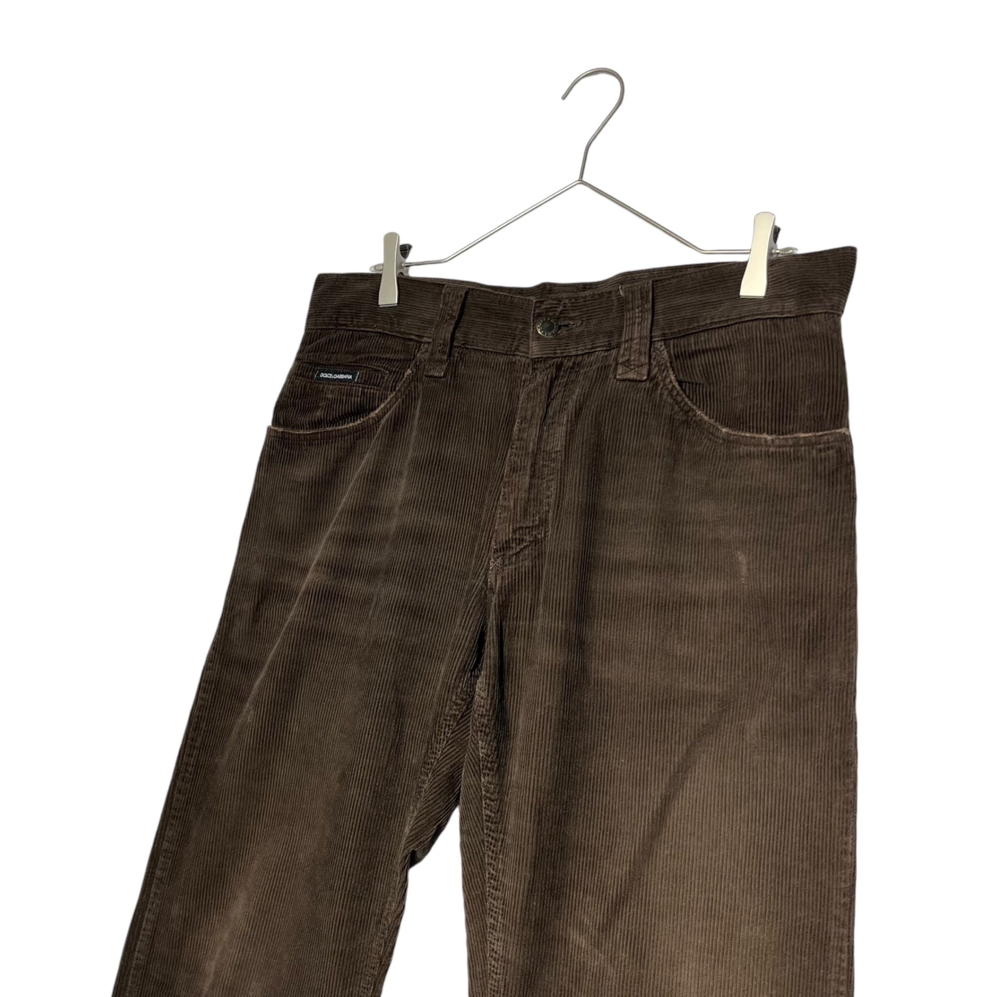 DOLCE&GABBANA(ドルチェ&ガッバーナドルガバ) 00's back plate corduroy pants バック プレート コーデュロイ パンツ G3Y4ED G8368 48(L程度) ブラウン