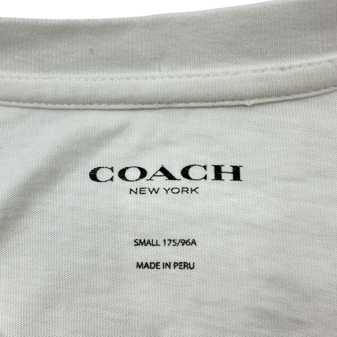 COACH(コーチ) Round Signature Logo T-Shirt ラウンド シグネチャー ロゴ Tシャツ サイズ表記切れ ホワイト×ベージュ