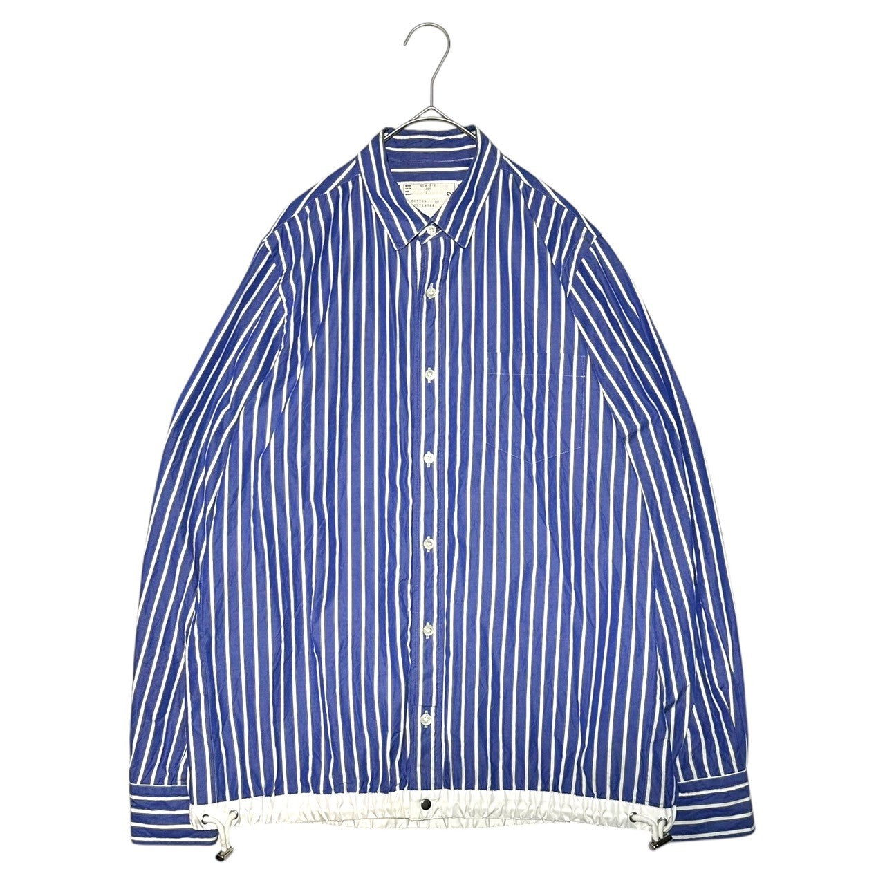sacai(サカイ) DRAWSTRING STRIPE SHIRT ドローストリング ストライプ 長袖 シャツ SCM-012 3(L程度) ブルー×ホワイト AD2020 ドローコード