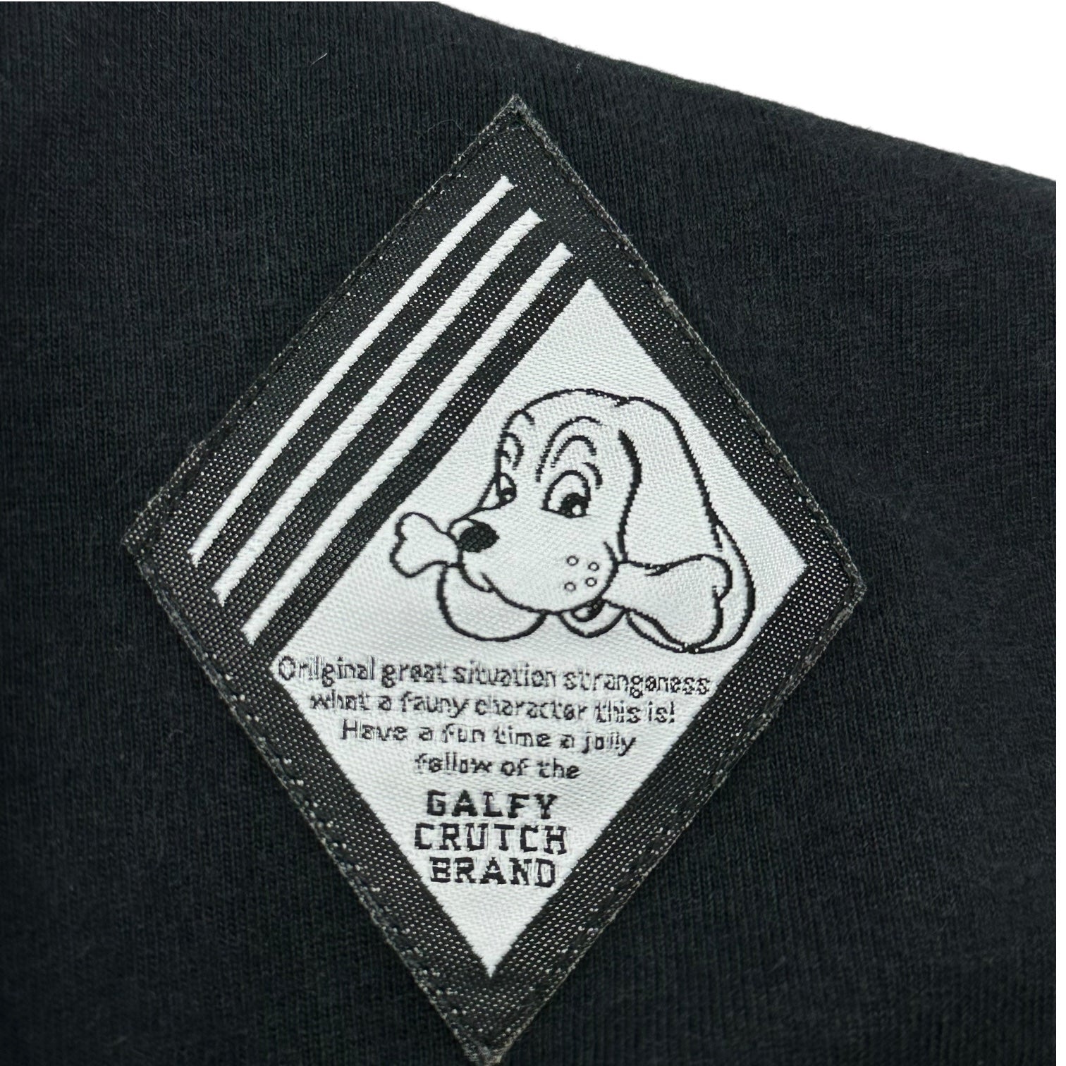 GALFY (ガルフィー) 部族 ロン Tee 144024 L ブラック 犬 刺繍 ロゴ 長袖 Tシャツ