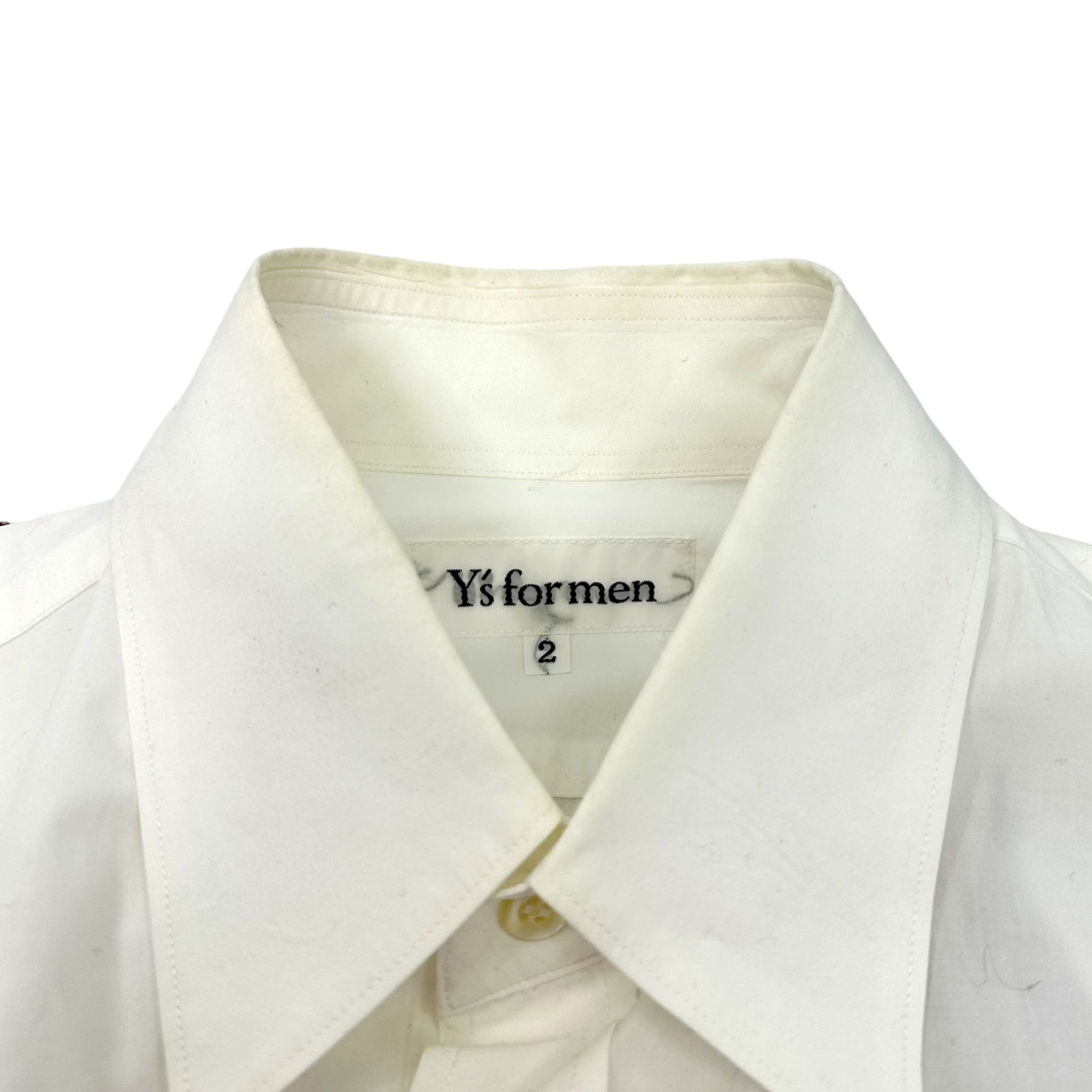Y's for men(ワイズフォーメン) 90's Basic Cotton L/S Shirt 90年代 ベーシック コットン 長袖 シャツ MN-B80-056 2(M程度)【小さめな作りです】 ホワイト
