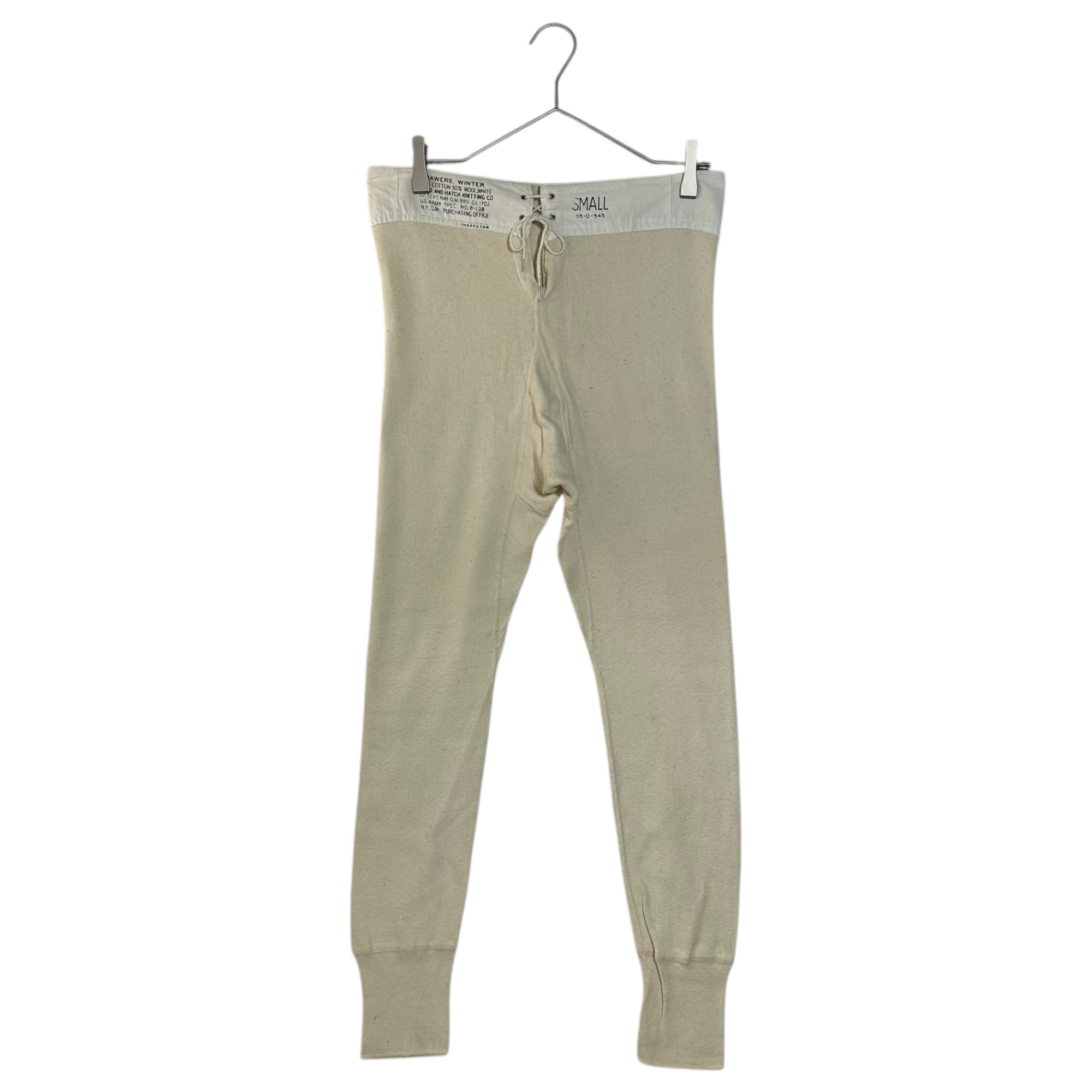 VINTAGE(ヴィンテージ) 40's DEADSTOCK cotton wool drawers pants US.ARMY コットンとウールのドロワーズパンツ L~LL程度 ホワイト