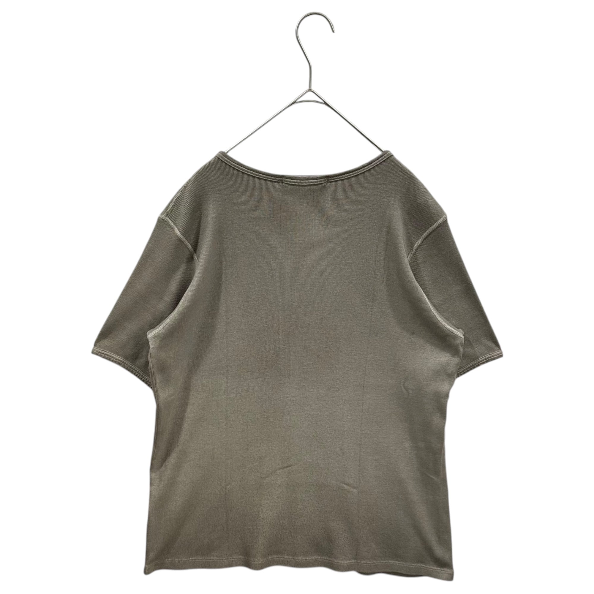 STONE ISLAND(ストーンアイランド) 1999SS One-Point Logo Crew Neck Ribbed T-Shirt ワンポイント ロゴ クルーネック リブ Tシャツ 30152067/A S グレー ポール・ハーヴェイ期 アーカイヴ