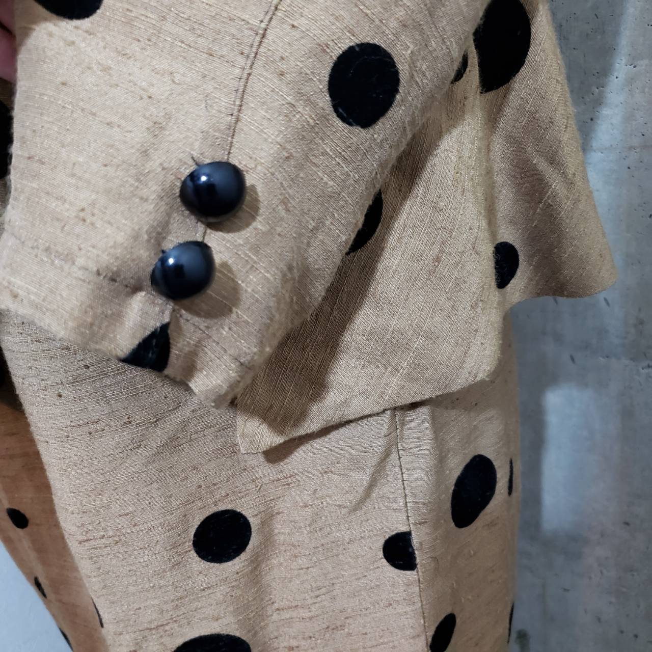 Euro Vintage(ヨーロッパヴィンテージ) Mame_ドットなセットアップジャケット 1(Sサイズ程度) ブラウン