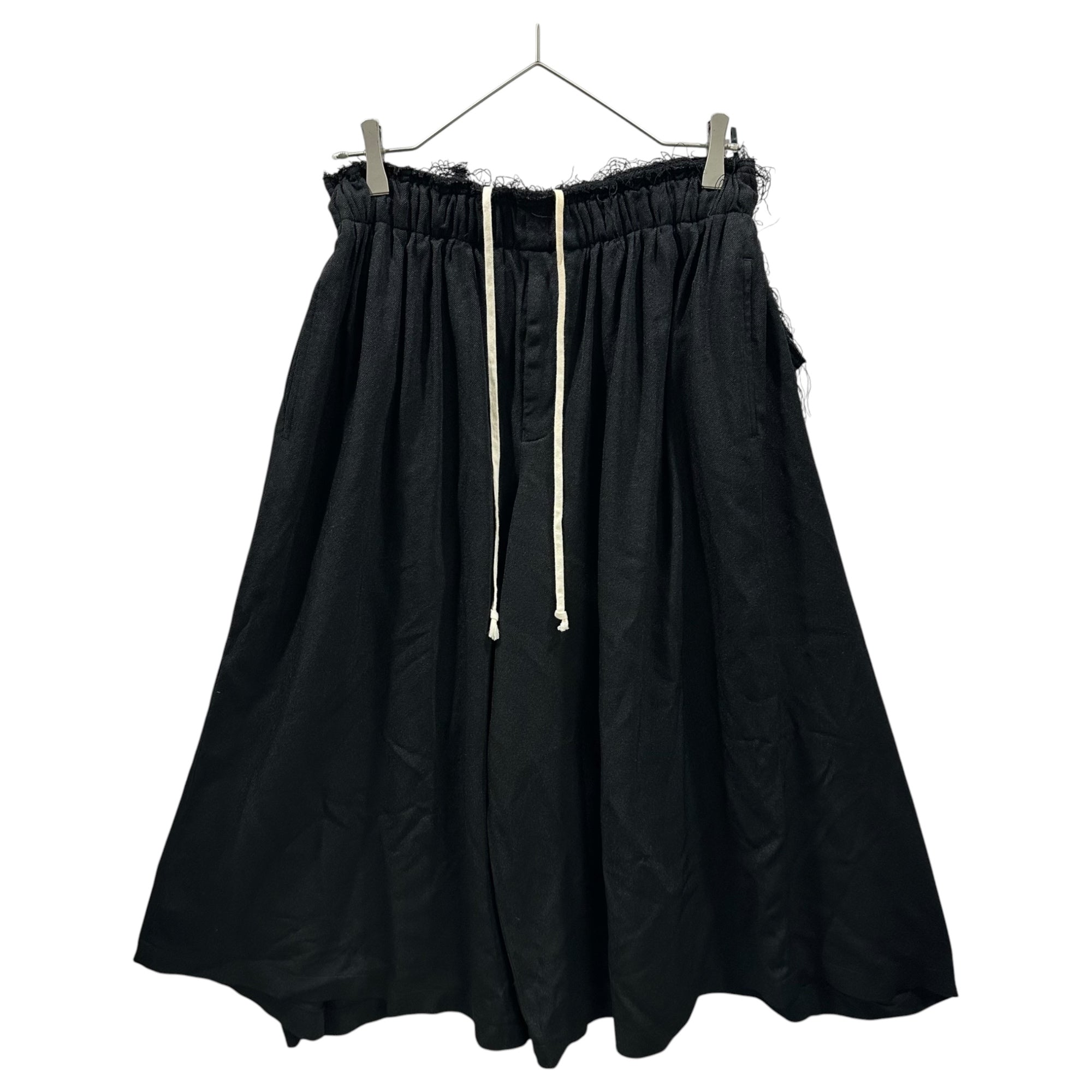 BLACK COMME des GARCONS(ブラックコムデギャルソン) 2018AW Polyester Full-Shrunk Hakama Wide Pants ポリエステル 縮絨 袴 ワイド パンツ 1B-P009 XS ブラック AD2018