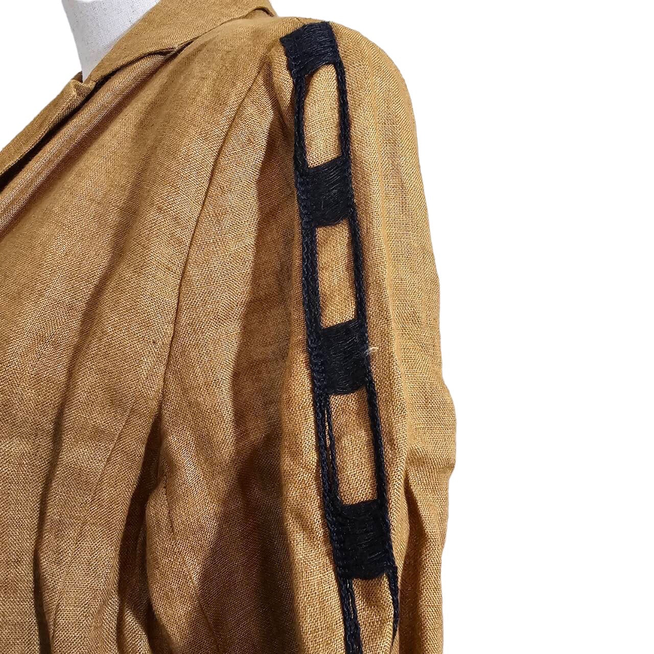 Tabrik(タブリク) リネンロングコート/ガウン/羽織 SIZE FREE ベージュ×ブラック