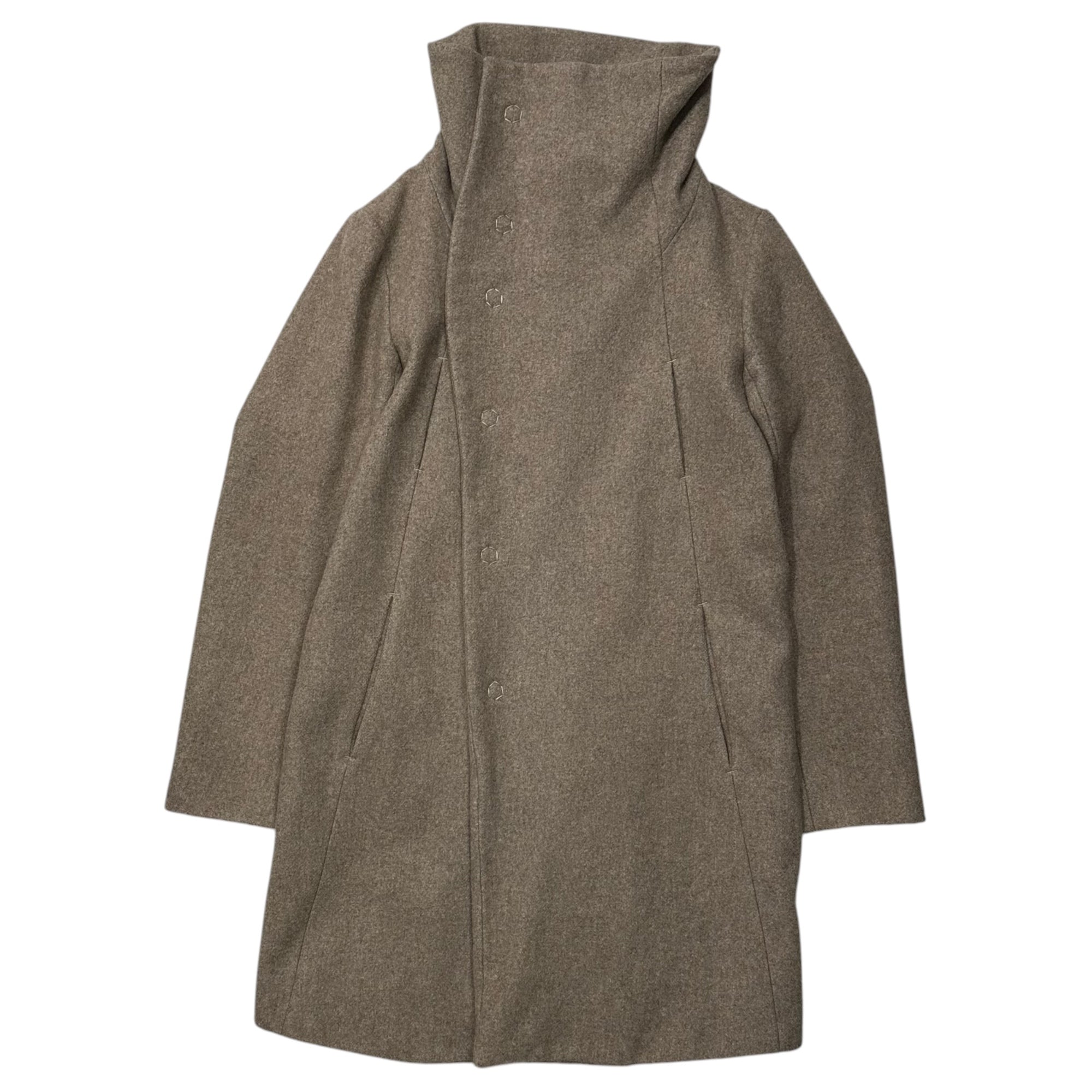 The Viridi-anne(ザヴィリディアン) 2014AW 表裏一体 High-neck Wool Coat ハイネック ウール コート VI-CL113-01 2 ベージュ ビッグボタン