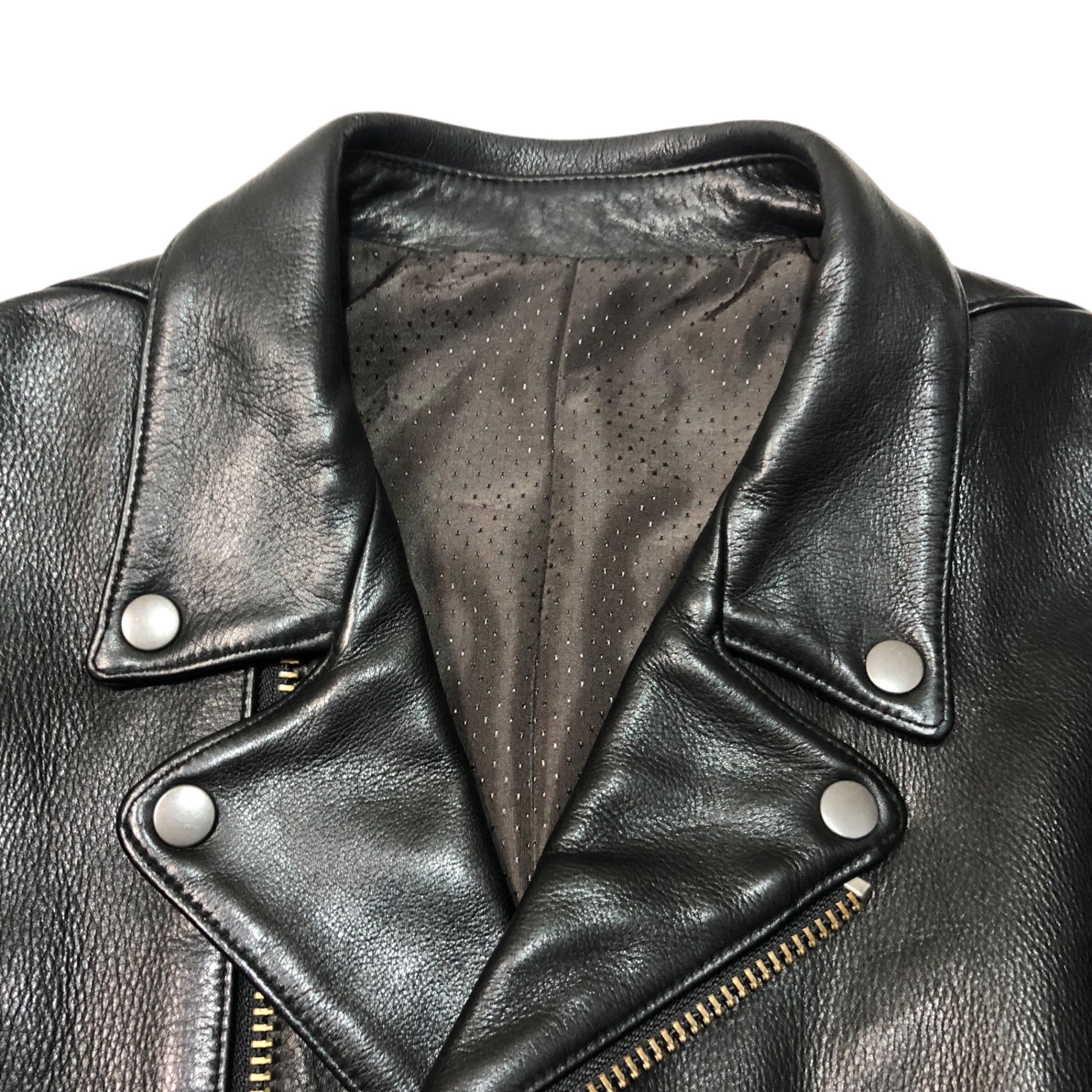 SHAMA × nano universe(シャマ×ナノユニバース) double riders jacket ダブルライダース ジャケット 本革 牛革 AQSH1922 L ブラック ナノユニバース別注品