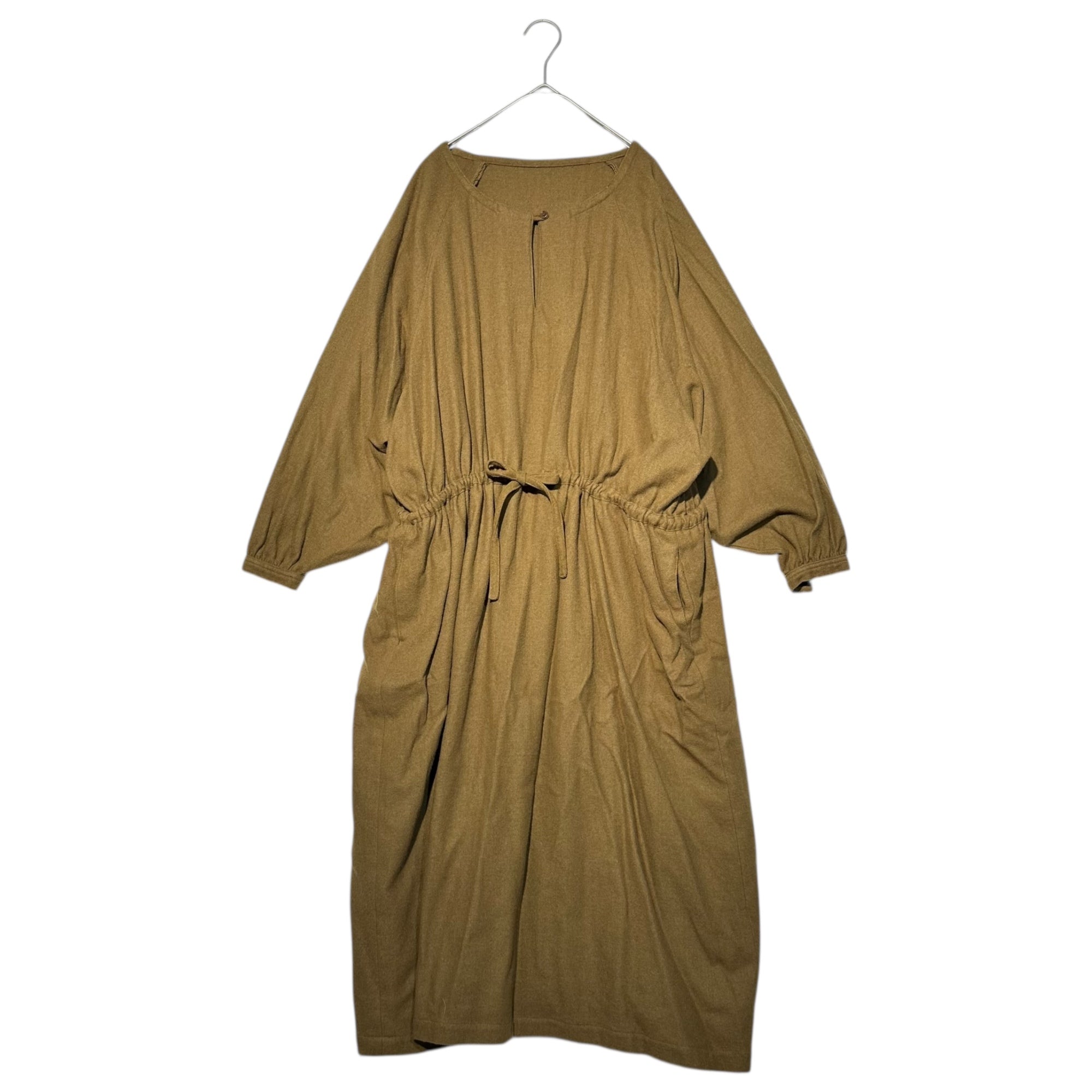 Y's(ワイズ) 70's Vintage Wool Raglan Sleeve Smock Dress 70年代 ヴィンテージ ウール ラグランスリーブ スモック ワンピース 9号(M~L) キャメル 最初期タグ