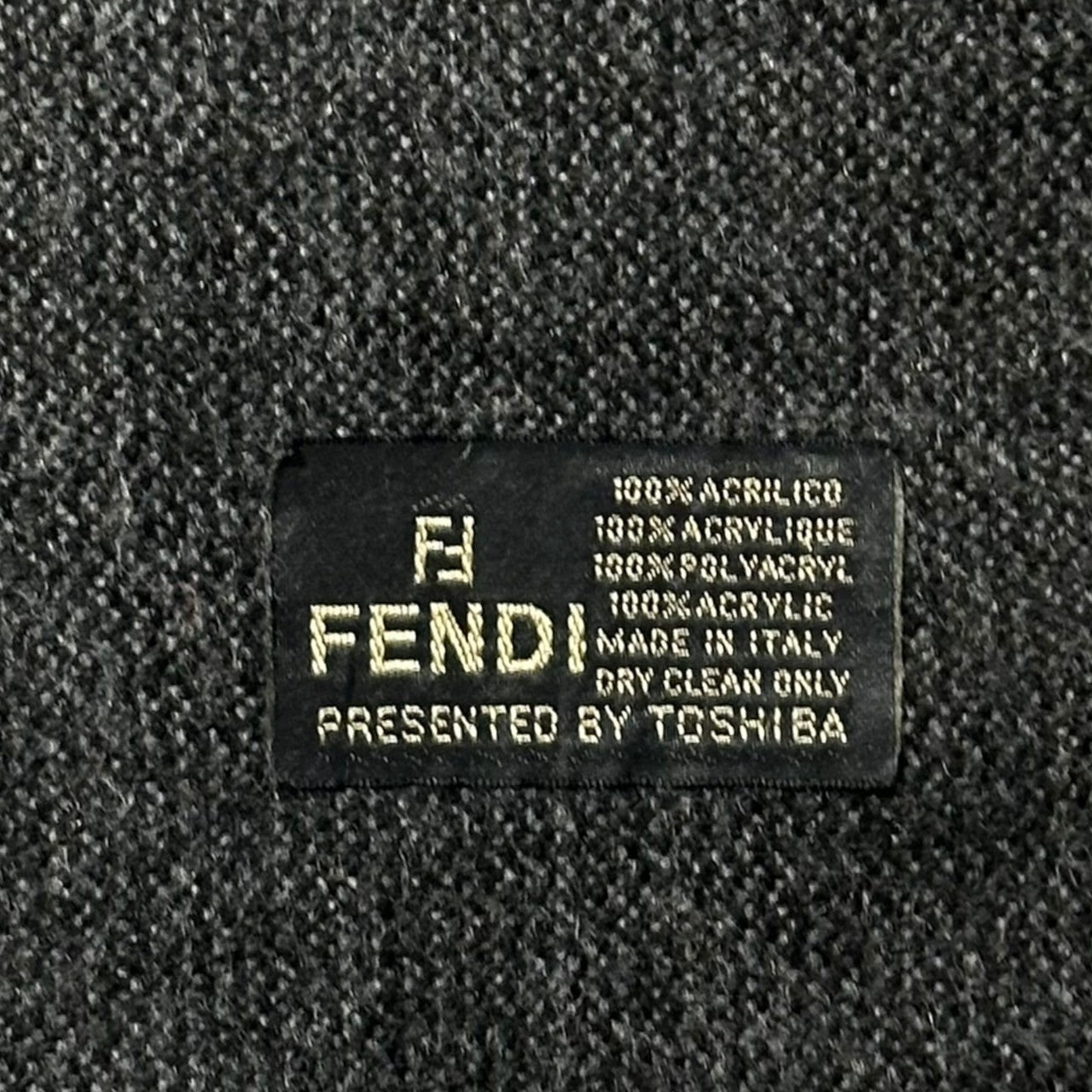 FENDI(フェンディ) Zucca pattern acrylic scarf ズッカ柄 アクリル マフラー グレー