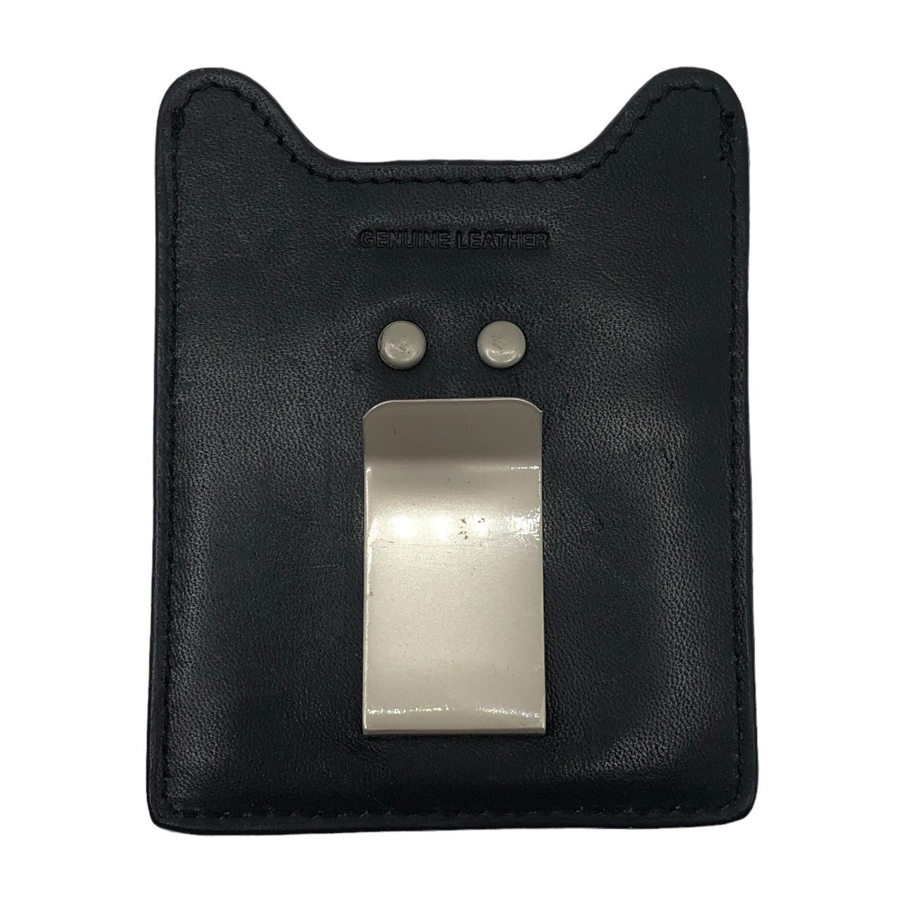 STUSSY(ステューシー) 90's leather money clip レザー マネークリップ パスケース カード ケース ホルダー 財布 ブラック 90年代 紺タグ OLD STUSSY