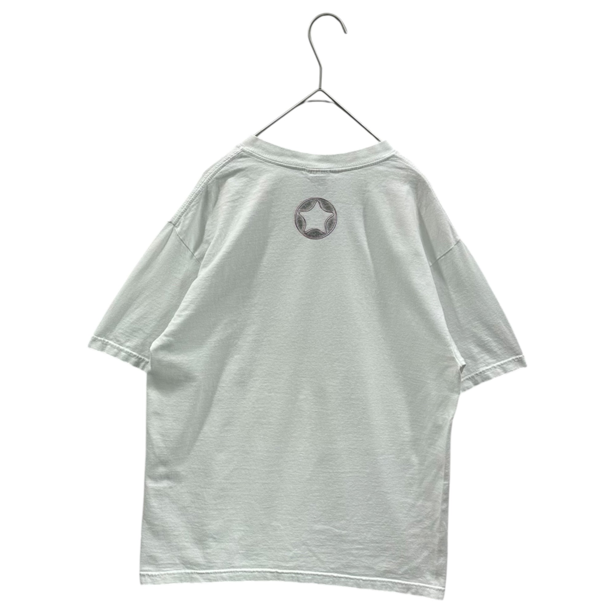 MORE ABOUT LESS(モアアバウトレス) Dog illustration print s/s T-shirt ドッグ イラスト プリント 半袖 Tシャツ M ホワイト×レッド×ブルー