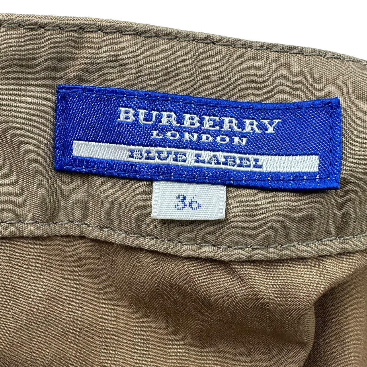 BURBERRY BLUE LABEL(バーバリーブルーレーベル) 00's Side Leather Adjuster Pleated Mini Skirt サイド レザー アジャスター プリーツ ミニ スカート FL570-459-65 36(S程度) カーキ