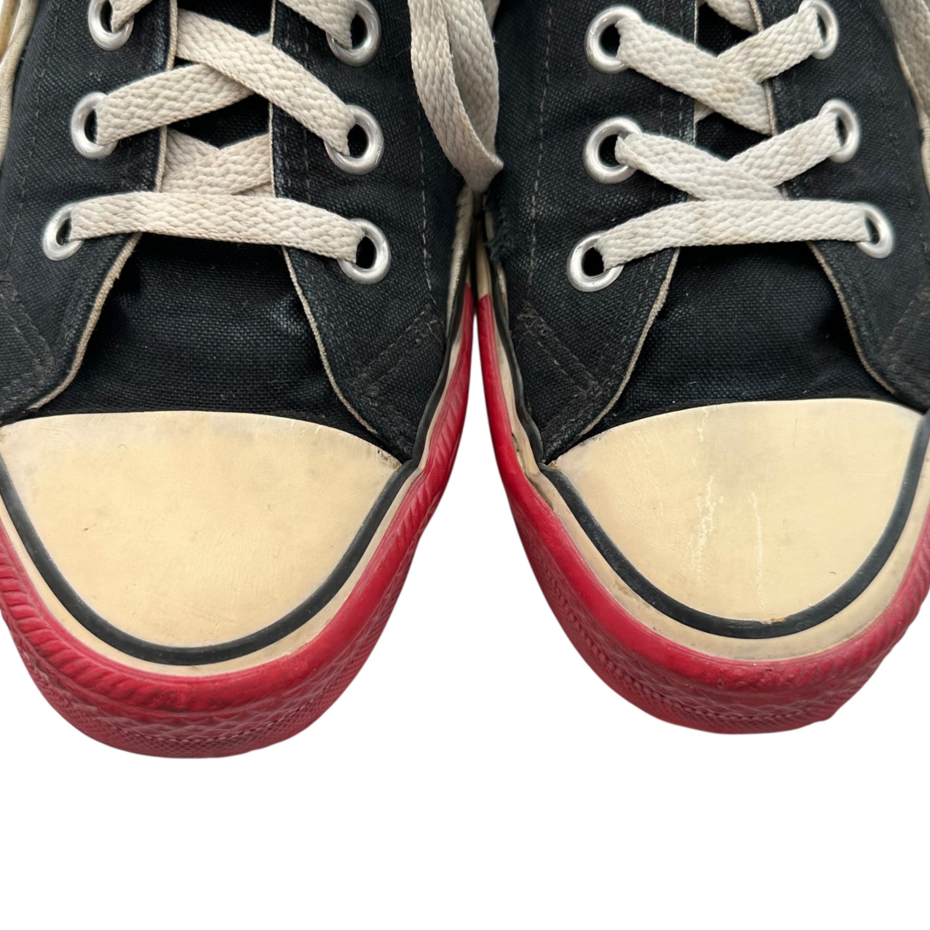 UNDERCOVER(アンダーカバー) 96AW WIRE Period Toe-Painted All Star Type Low-Cut Sneakers ワイヤー期 つま先塗装 オールスター タイプ ローカットスニーカー L(27.5~28.0cm程度) ブラック×ホワイト×レッド 1996年 初期アイテム 稀少 AS型