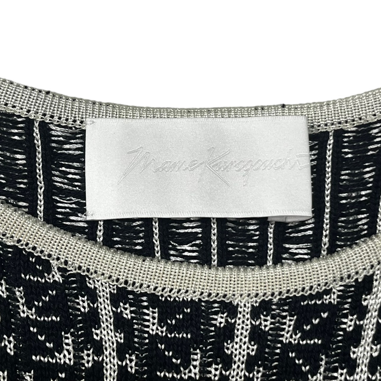 mame kurogouchio(マメクロゴウチ) 20ss Rib Jacquard Pedicel Knit/ジャガード フリンジ ニット ベスト ノースリーブ カットソー MM20SS-KN073 2(M) ネイビー