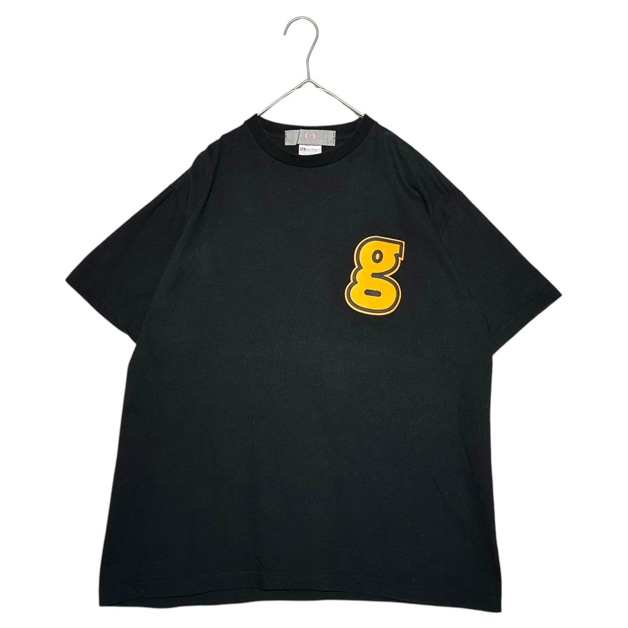 GOODENOUGH(グッドイナフ) 90~00'S Front g logo crew neck T-shirt 90~00年代 フロント 「g」ロゴ クルーネック Tシャツ L ブラック×オレンジ