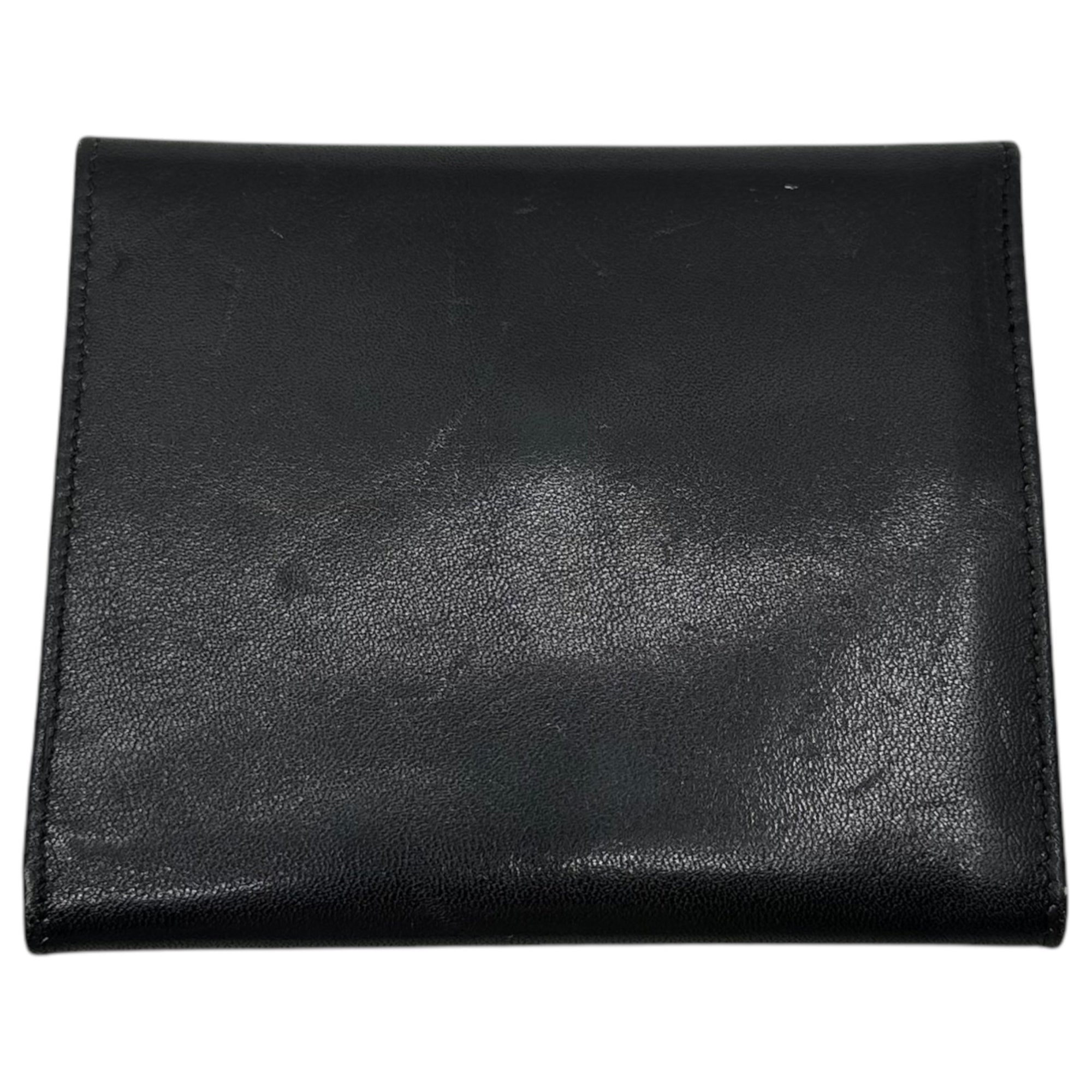 CELINE(セリーヌ) Vintage Trionf logo leather wallet ヴィンテージ トリオンフ ロゴ 金具 レザー 3つ折り 財布 M02 ブラック コンパクト ミニ OLD