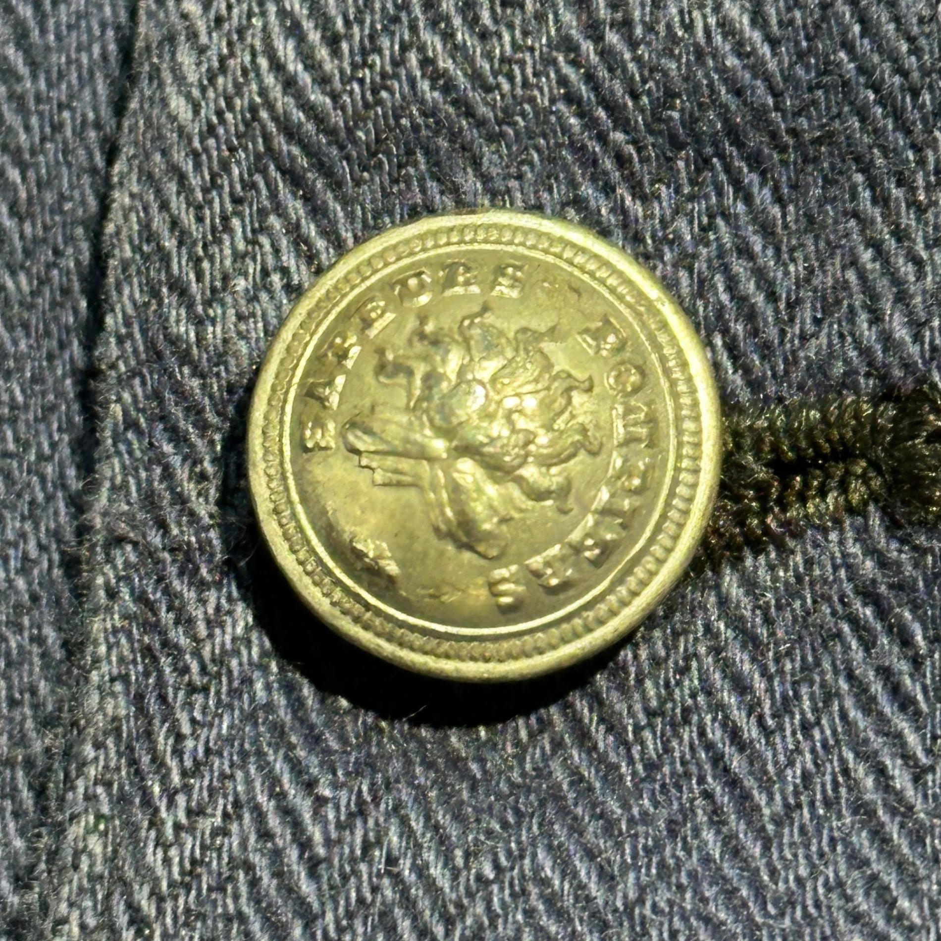 Euro antique(ヨーロッパアンティーク) 1920’s~ French linen herringbone fireman jacket フランス リネン ヘリンボーン ファイヤーマン ジャケット 表記無(S程度) ネイビー ヴィンテージ