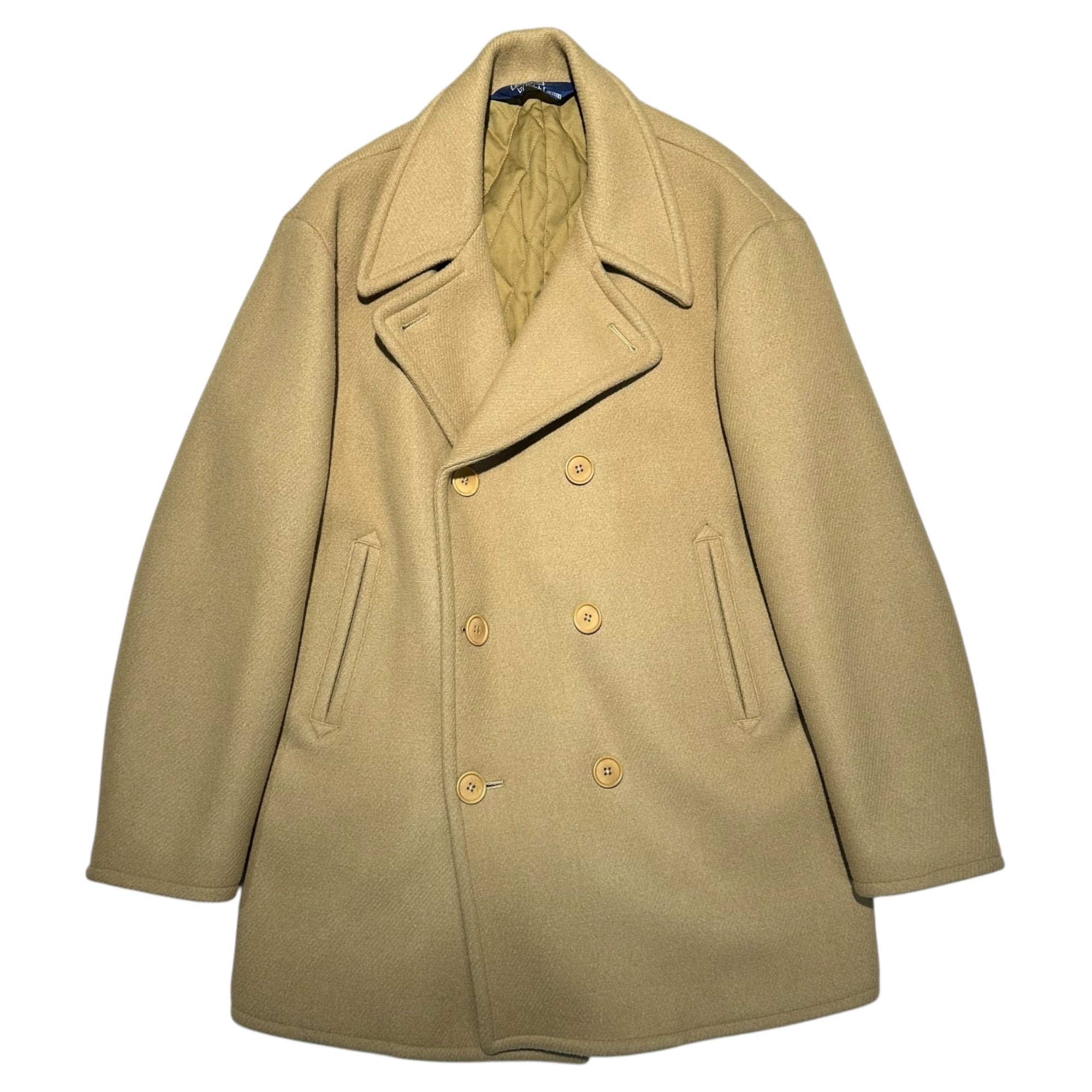 POLO RALPH LAUREN(ポロラルフローレン) 90's Wool Melton P Coat ウール メルトン Pコート CC-RL-KA-0006 L ベージュ 90年代 ヴィンテージ