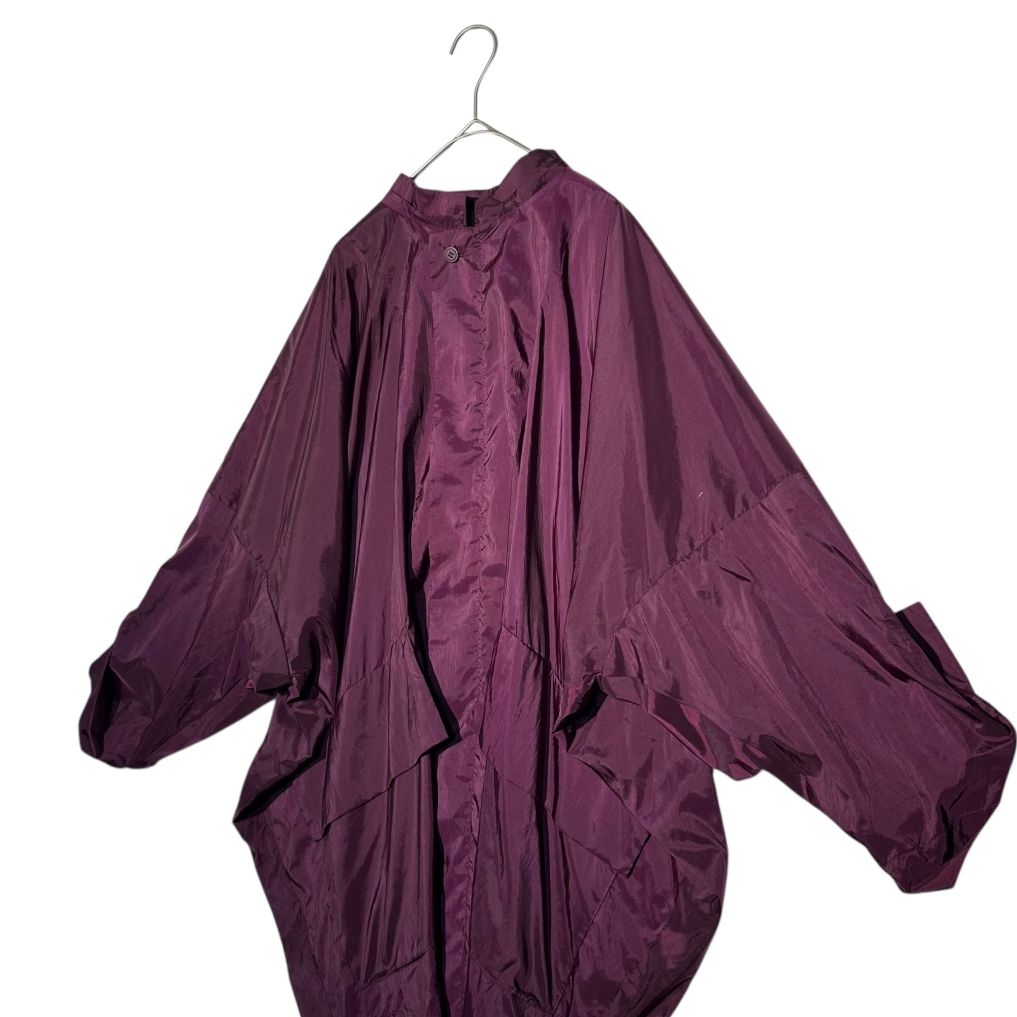 ISSEY MIYAKE(イッセイミヤケ) 18AW Nylon zip-up squid coat ナイロン ジップアップ イカ コート IM83FA002 2(M程度) パープル メンズ合わせ 男性着用可能