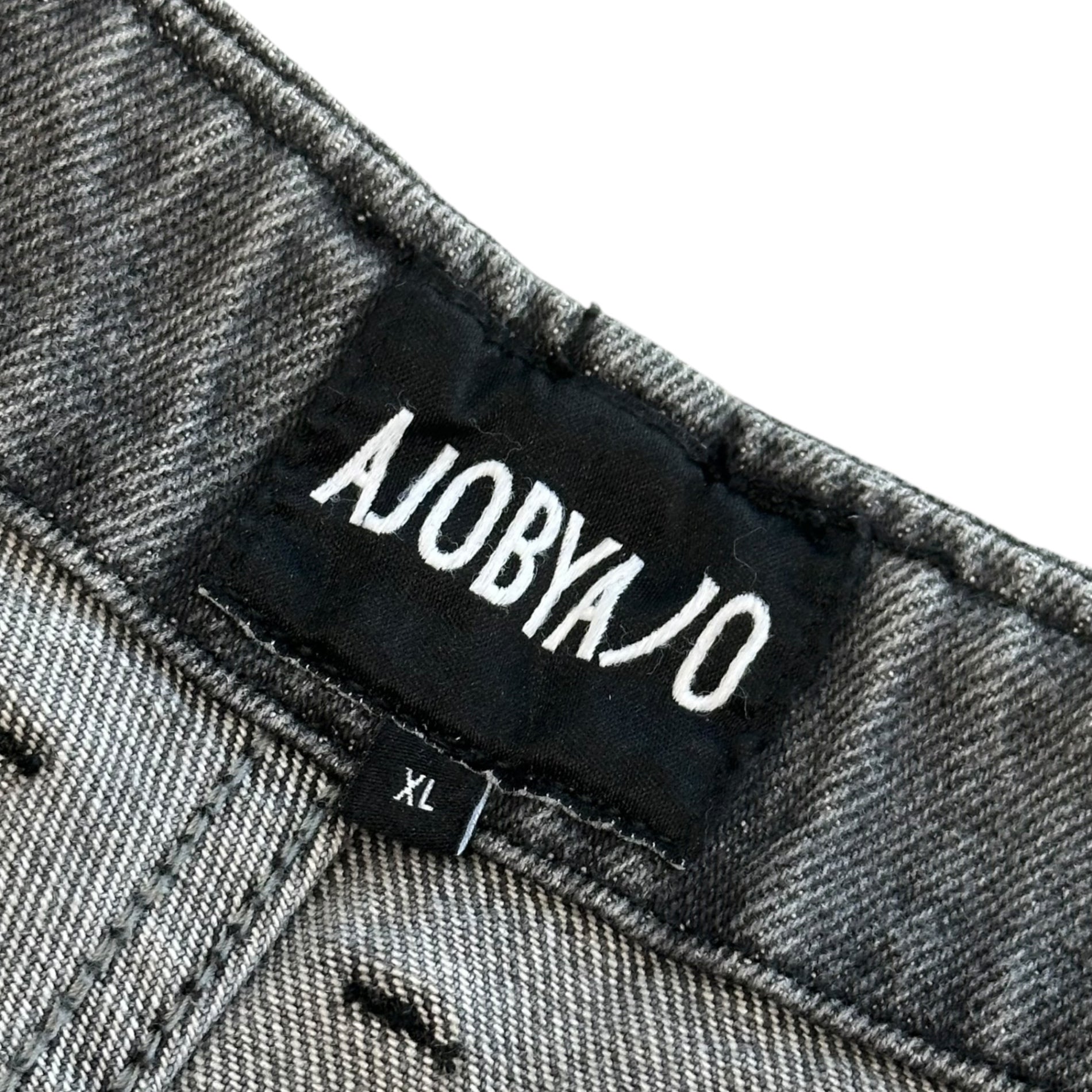 Ajobyajo(アジョバイアジョ) Baggy Silhouette Black Denim Pants バギー シルエット ブラック デニム パンツ XL ブラック(フェード)