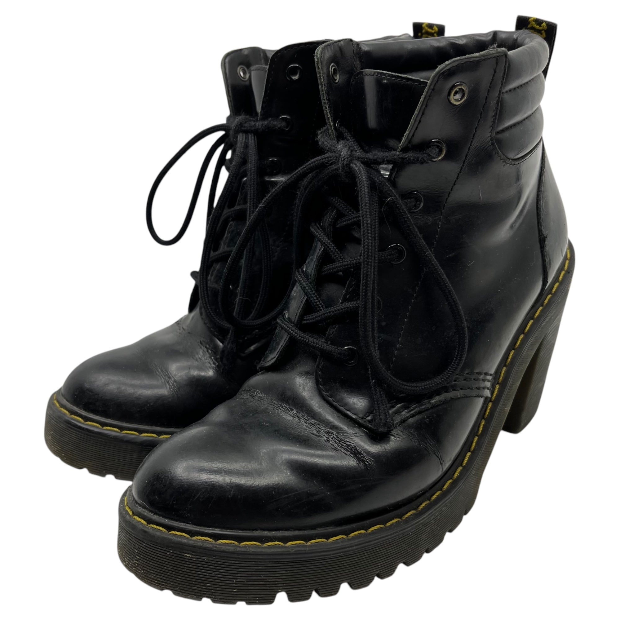 DR.MARTENS(ドクターマーチン) Patent leather 6 hole wide heel boots パテントレザー 6ホール ワイドヒール ブーツ UK5(24.0cm程度) ブラック
