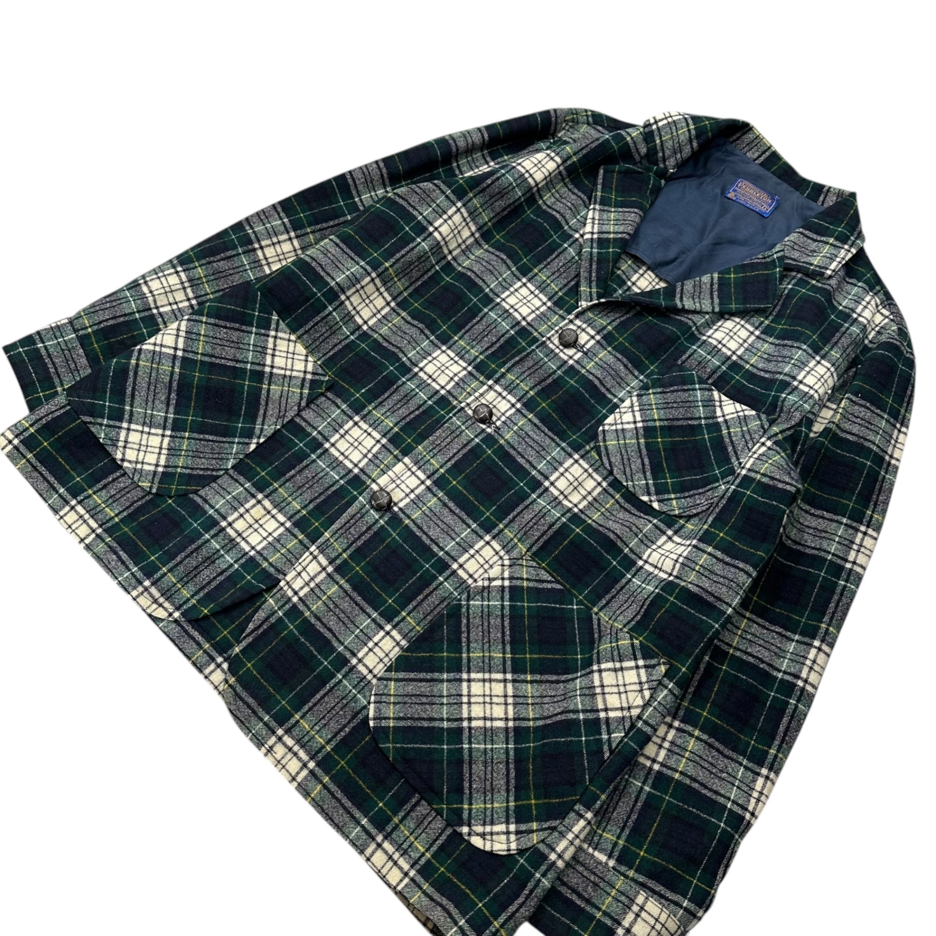 PENDLETON(ペンドルトン) 70's Wool Check Casual Jacket 70年代 ウール チェック カジュアル ジャケット L グリーン ヴィンテージ