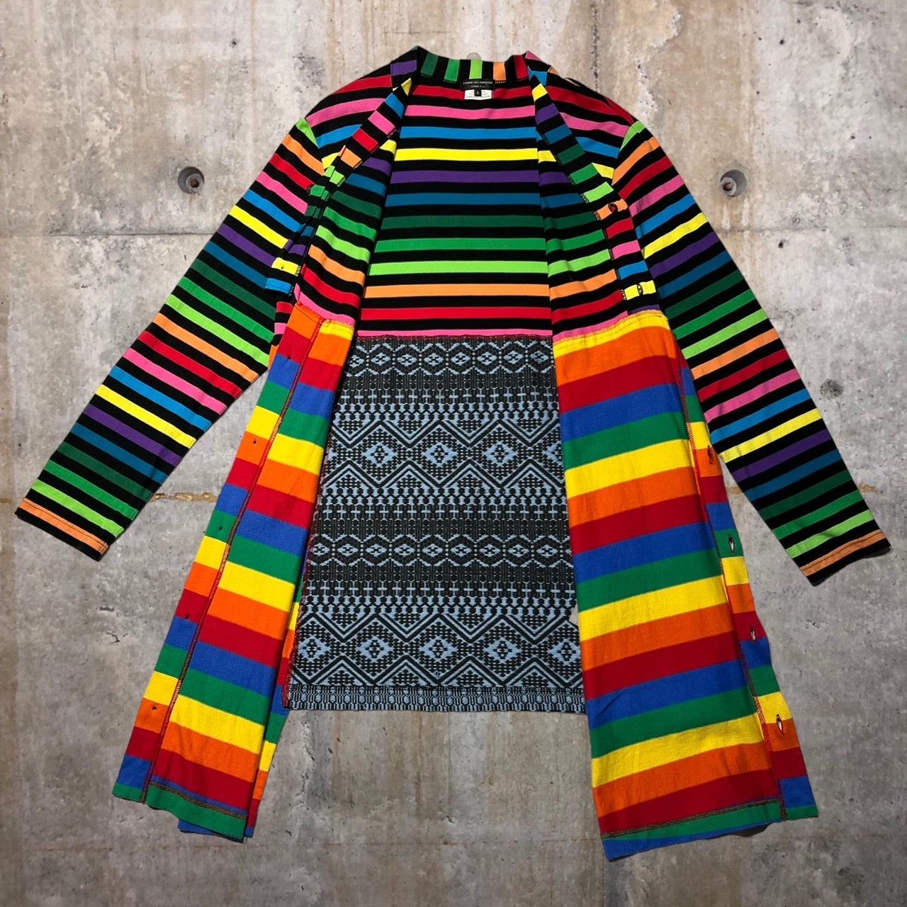 COMME des GARCONS HOMME PLUS(コムデギャルソンオムプリュス) 20AW切替ボーダーカーディガン PF-T006 S ミックス AD2020 Color Resistance期