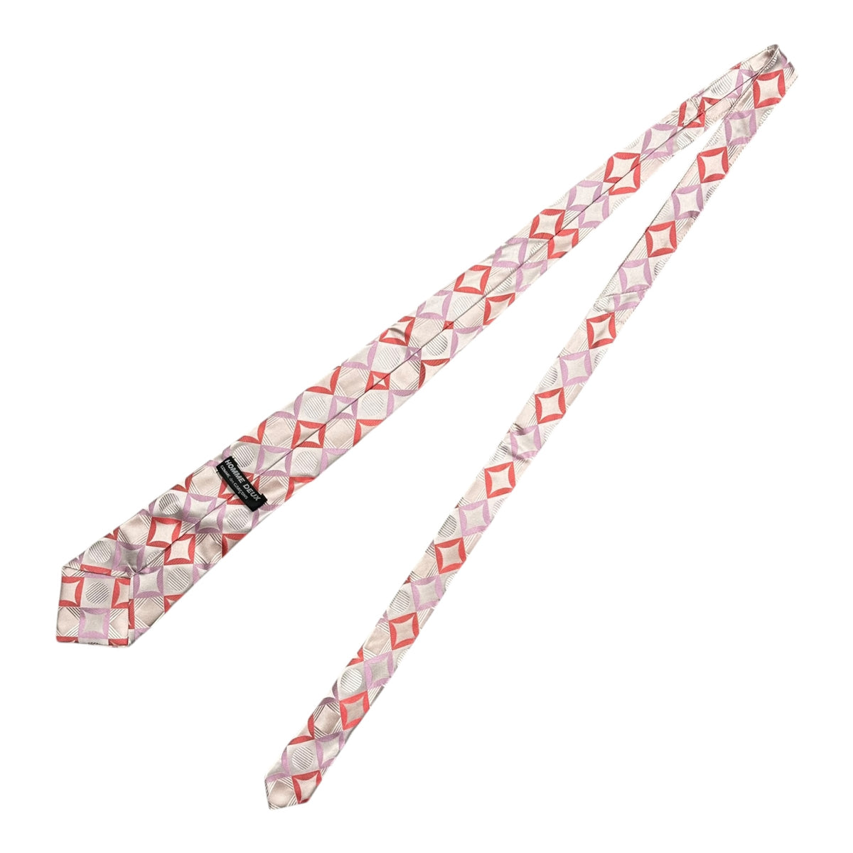 COMME des GARCONS HOMME DEUX(コムデギャルソンオムドゥ) Silk geometric tie シルク ジオメトリック ネクタイ 13 ライトピンク×サーモンピンク