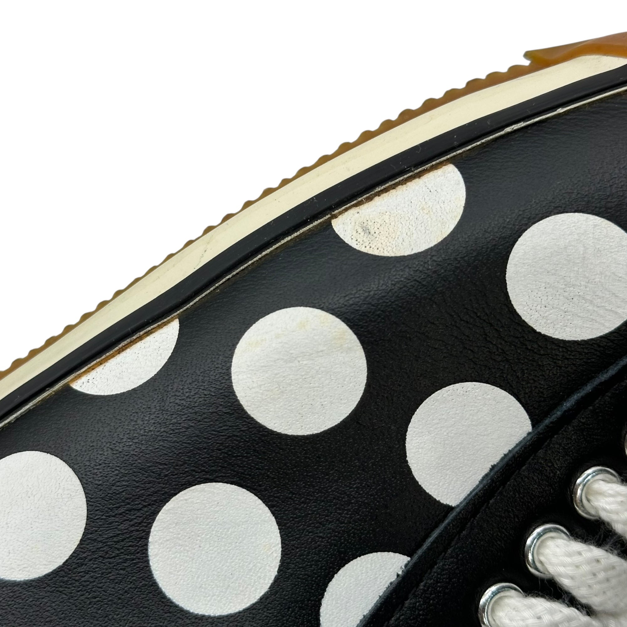 sunao kuwahara(スナオクワハラ) Leather sneakers with dot pattern ドット柄 レザー スニーカー SK83AJ901 L(25.5~26cm程度) ブラック×ホワイト