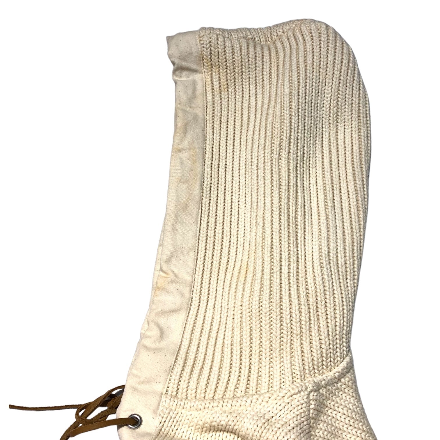 GOODENOUGH(グッドイナフ) 90’s lace-up knit pullover hoodie レースアップ ニット プルオーバー パーカー 藤原ヒロシ M アイボリー