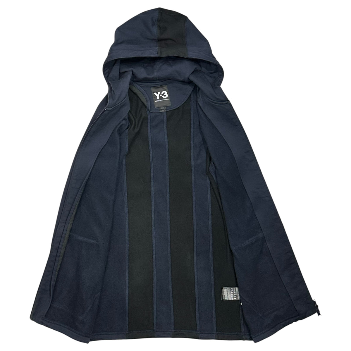 Y-3(ワイスリー) 2018SS Big 3 Stripes Zip Hoodie ビッグ 3ストライプ ロング ジップ パーカー CY6909 XS ネイビー