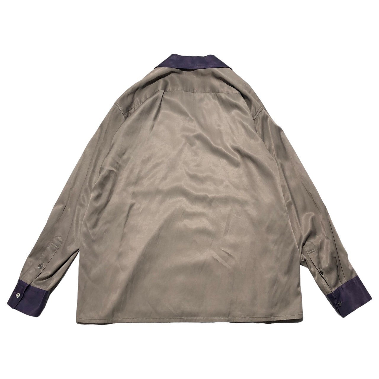 LITTLEBIG(リトルビッグ) 21SS Satin open collar shirt LB211-SH07 46 グレー×パープル