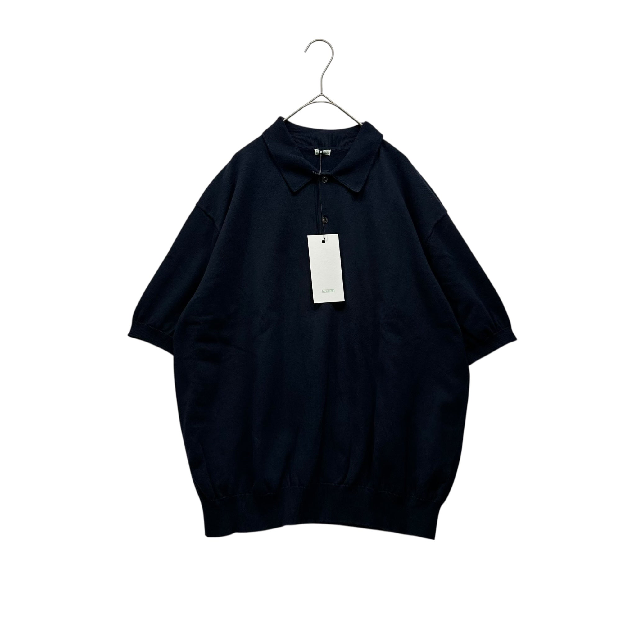 A.PRESSE(アプレッセ) 23SS S/S Cotton Knit S/S Polo Shirts コットン ニット 半袖 ポロシャツ 23SAP-03-04H 2 ネイビー