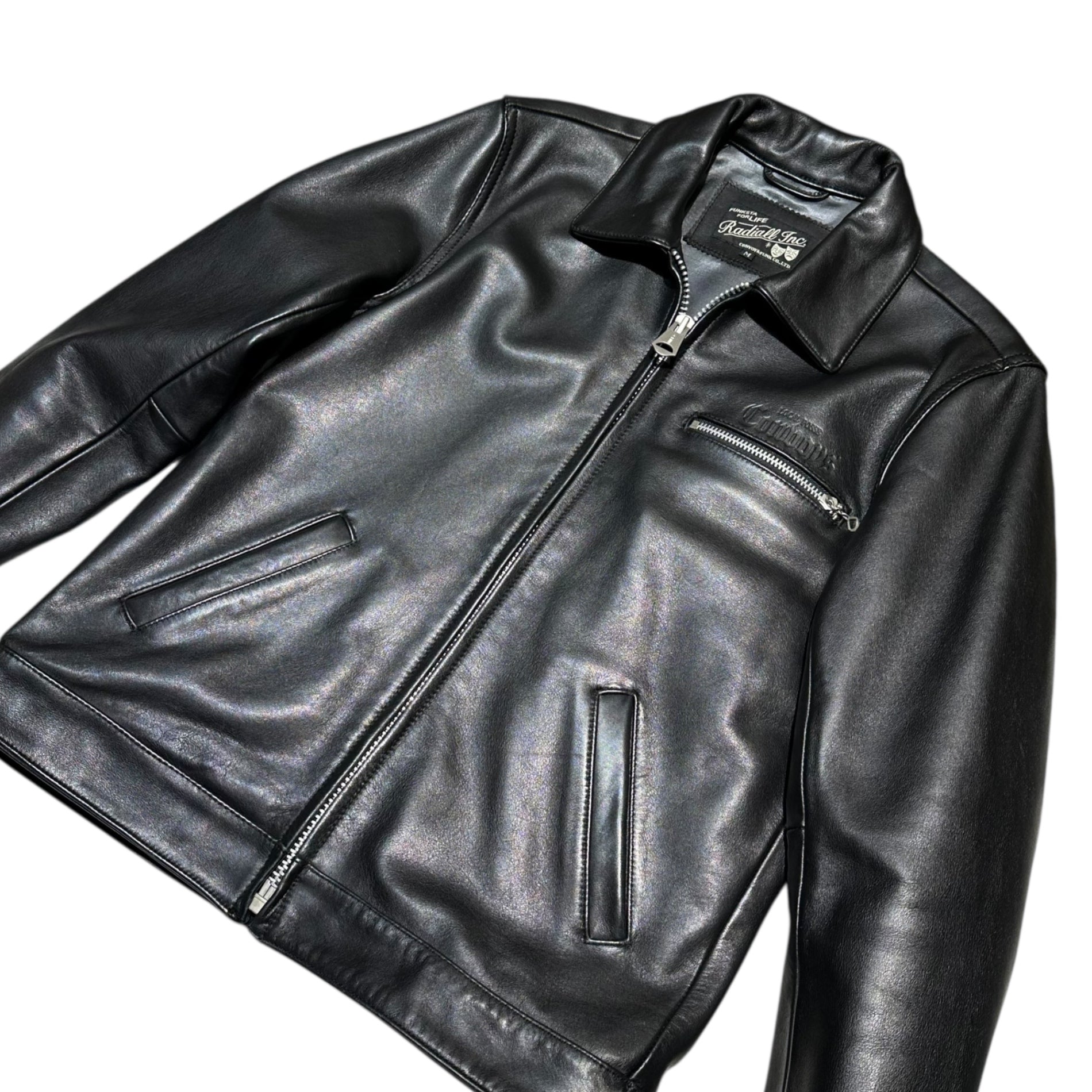 RADIALL(ラディアル) 09AW CONVOYS Back Patch Single Leather Rider Jacket バックワッペン シングル レザー ライダース ジャケット 09WS-27 M ブラック