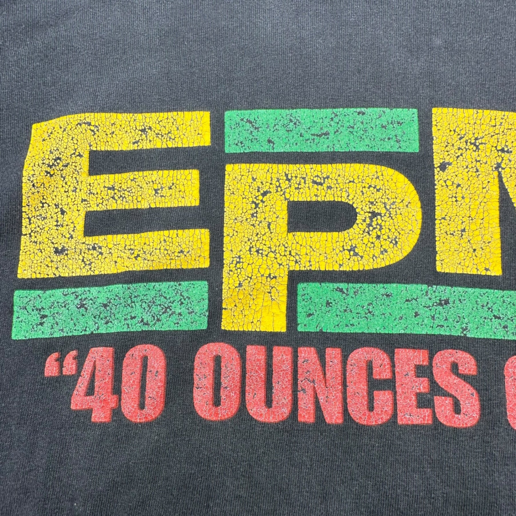 VINTAGE(ヴィンテージ) 1991 ”EPMD” 40 Ounces of Power Business As Usual T-shirt ヴィンテージ ヒップホップ Tシャツ L ブラック 90's 90年代 ヴィンテージ ツアー ラップ Hanesボディ ラスタ