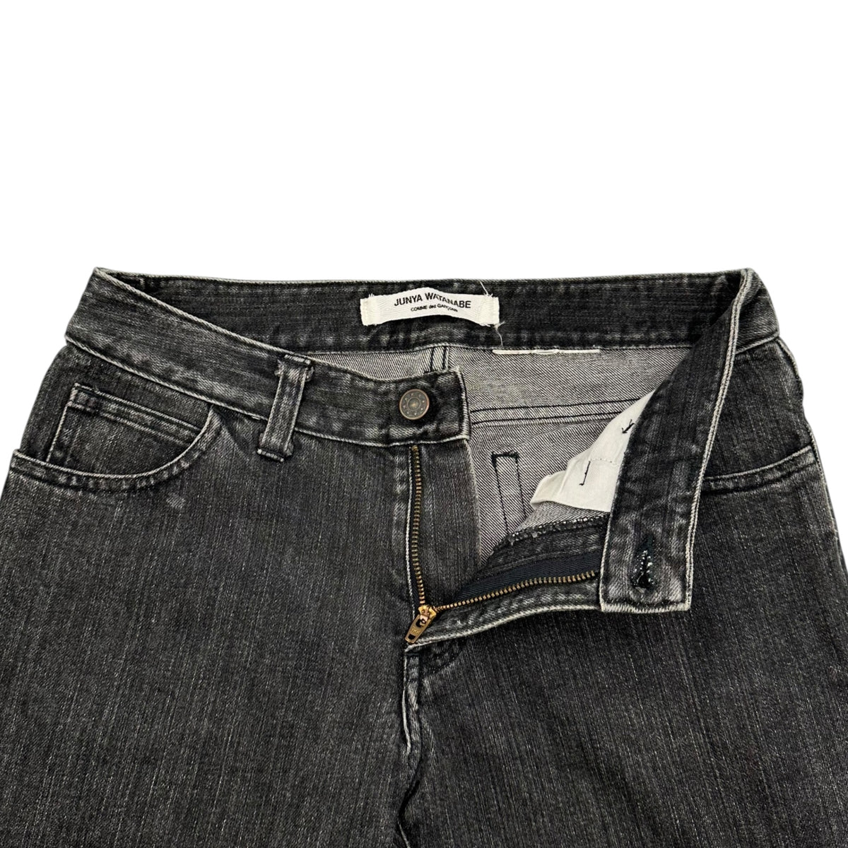 JUNYA WATANABE COMME des GARCONS(ジュンヤワタナベコムデギャルソン) Washed Flare Denim Pants ウォッシュ加工 フレア デニム パンツ 表記消(S程度) グレー
