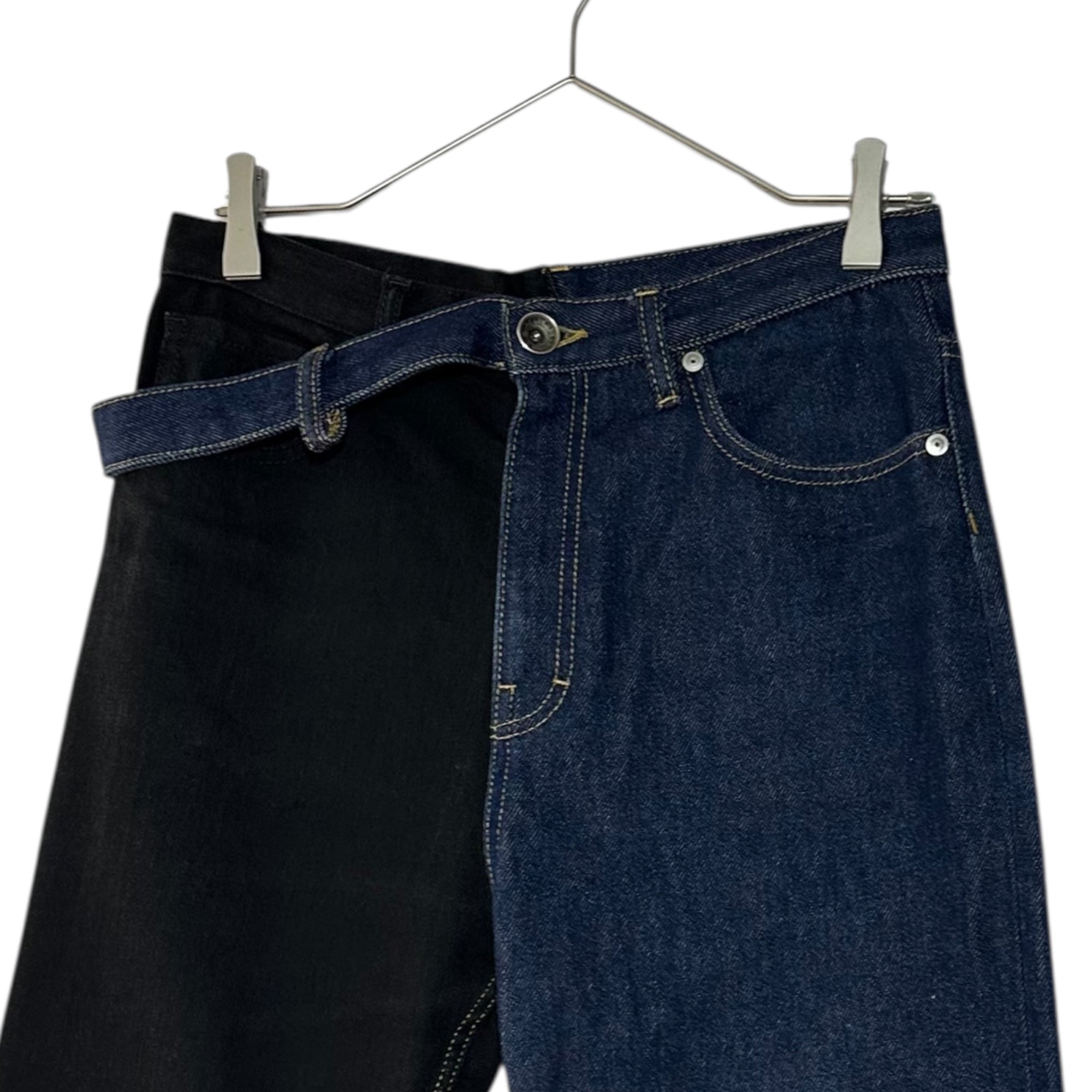 MAISON MARGIELA(メゾンマルジェラ) 19AW Two-Tone Straight Denim Pants バイカラー ストレート デニム パンツ S30LA0138 28 インディゴ×ブラック