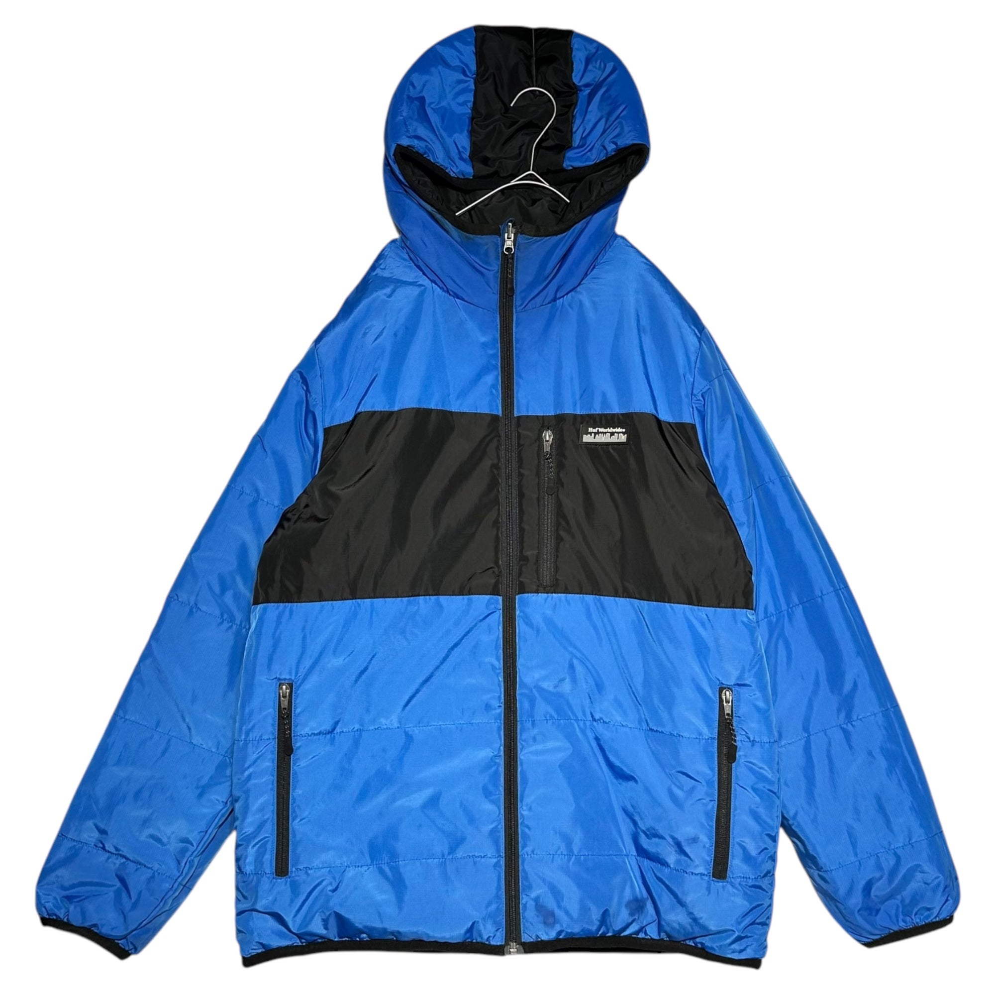 HUF(ハフ) Reversible padded hooded jacket リバーシブル 中綿 フーデッド ジャケット L ブラック×ブルー
