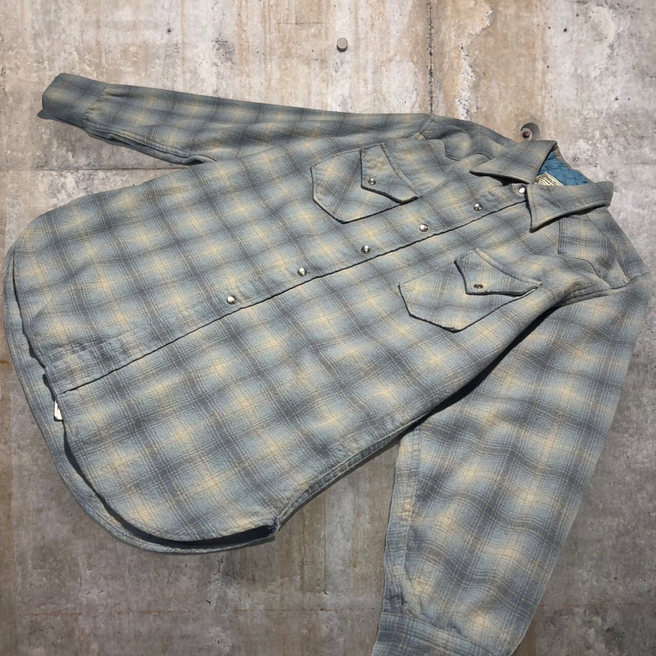 PENDLETON(ペンドルトン) 70'sウールチェックシャツ L ブルー