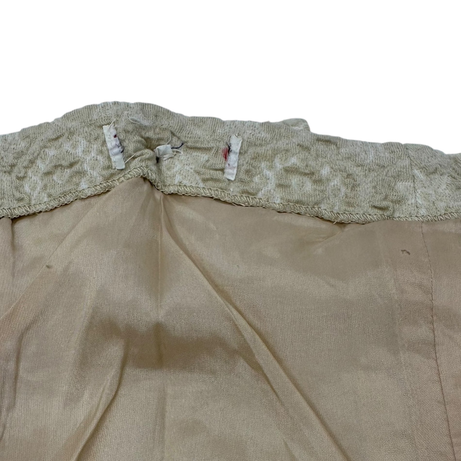 Euro Vintage(ヨーロッパヴィンテージ) Pivoine_70's~ cotton jacquard suspender dress/コットンジャガードサスペンダーワンピース 42(Mサイズ程度) ベージュ