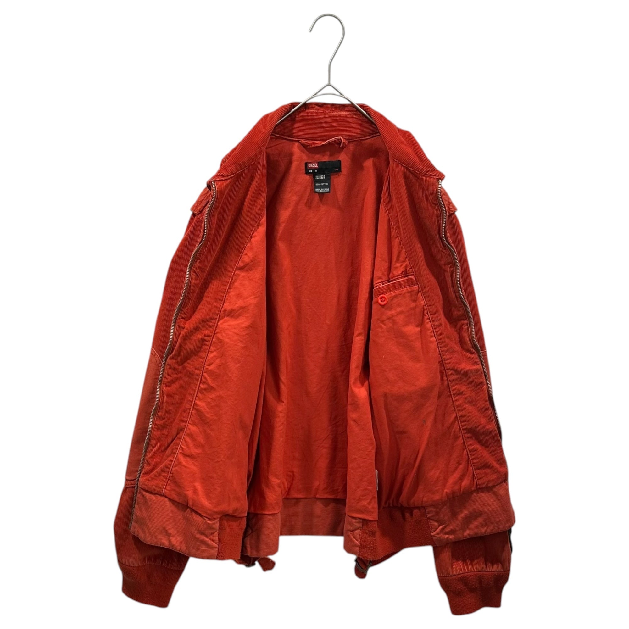 DIESEL(ディーゼル) ”BORN TO RIDE ROADHOGS” Corduroy Zip-Up Jacket コーデュロイ ジップアップ ジャケット M オレンジ