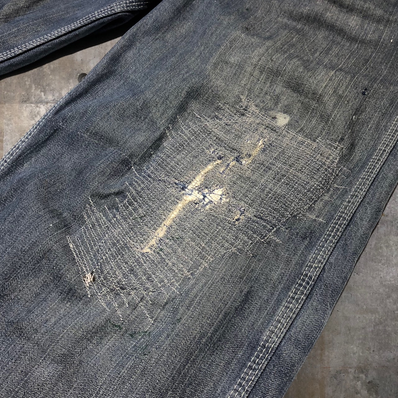 SEARS(シアーズ) 70'sデニムペインターパンツ 表記なし(Lサイズ程度) ブルー SCOVILL ZIP