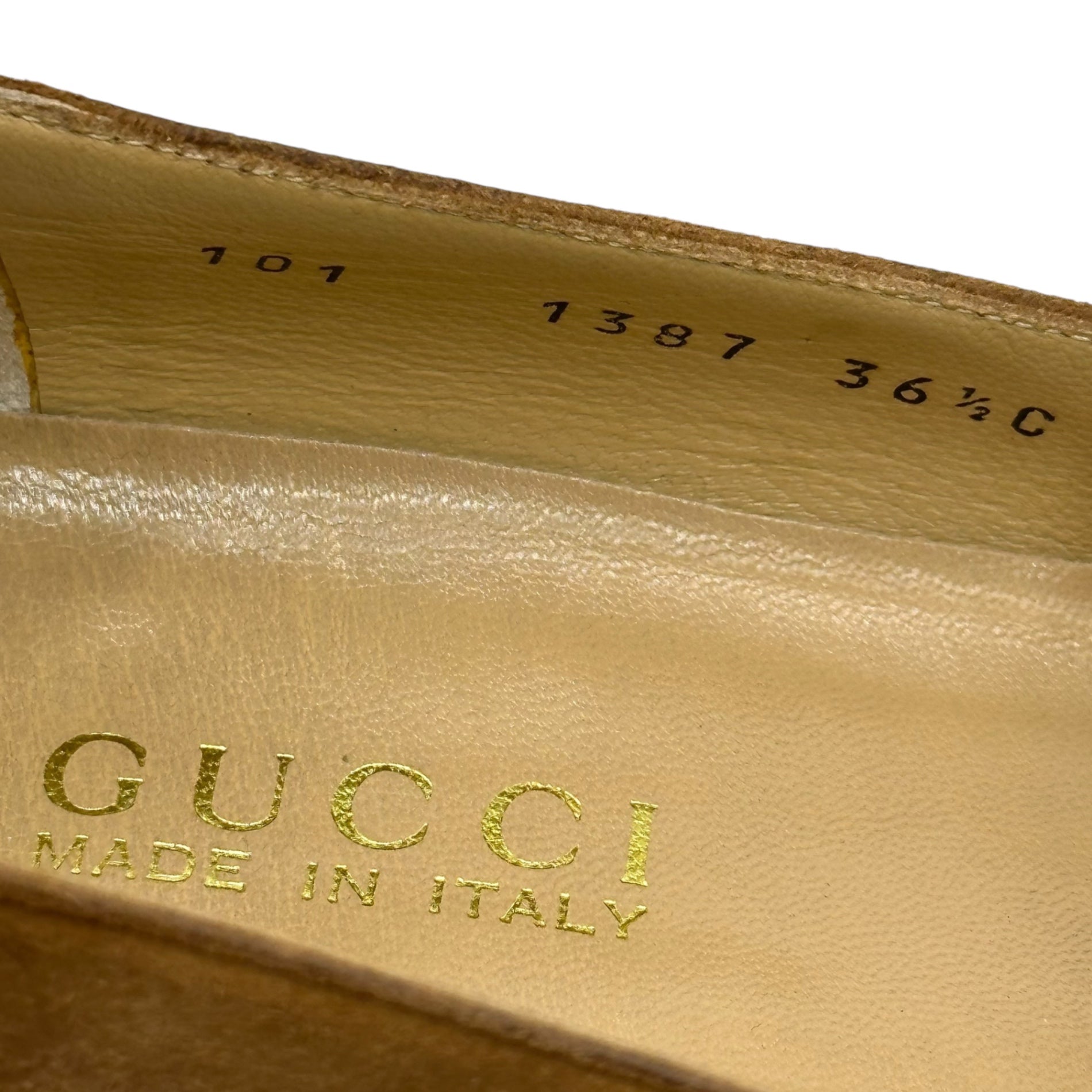 GUCCI(グッチ) Bamboo Horsebit Suede Loafer バンブー ホースビット スウェード ローファー 1387 36 1/2C(23cm程度) ブラウン レザー シューズ