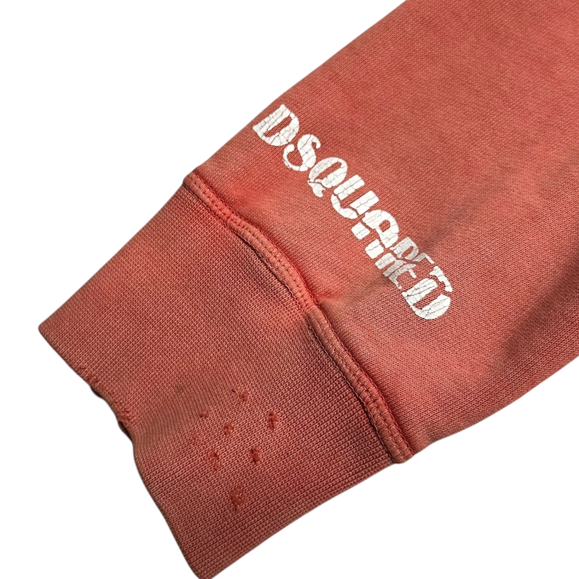 DSQUARED2(ディースクエアード) 09SS Destroy Emblem Print Cargo Pocket Hoodie デストロイ エンブレム プリント カーゴ ポケット フーディー 71 GP239 L ピンク 00's プルオーバー パーカー