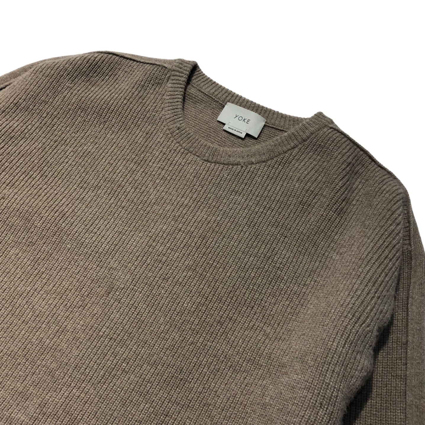 YOKE(ヨーク) 19AW 7G ALPACA WOOL CARDIGAN RIB STITCH KNIT アルパカ ウール カーディガン リブ ステッチ ニット YK19AW0065S S アイボリー 参考定価39,600円(税込)