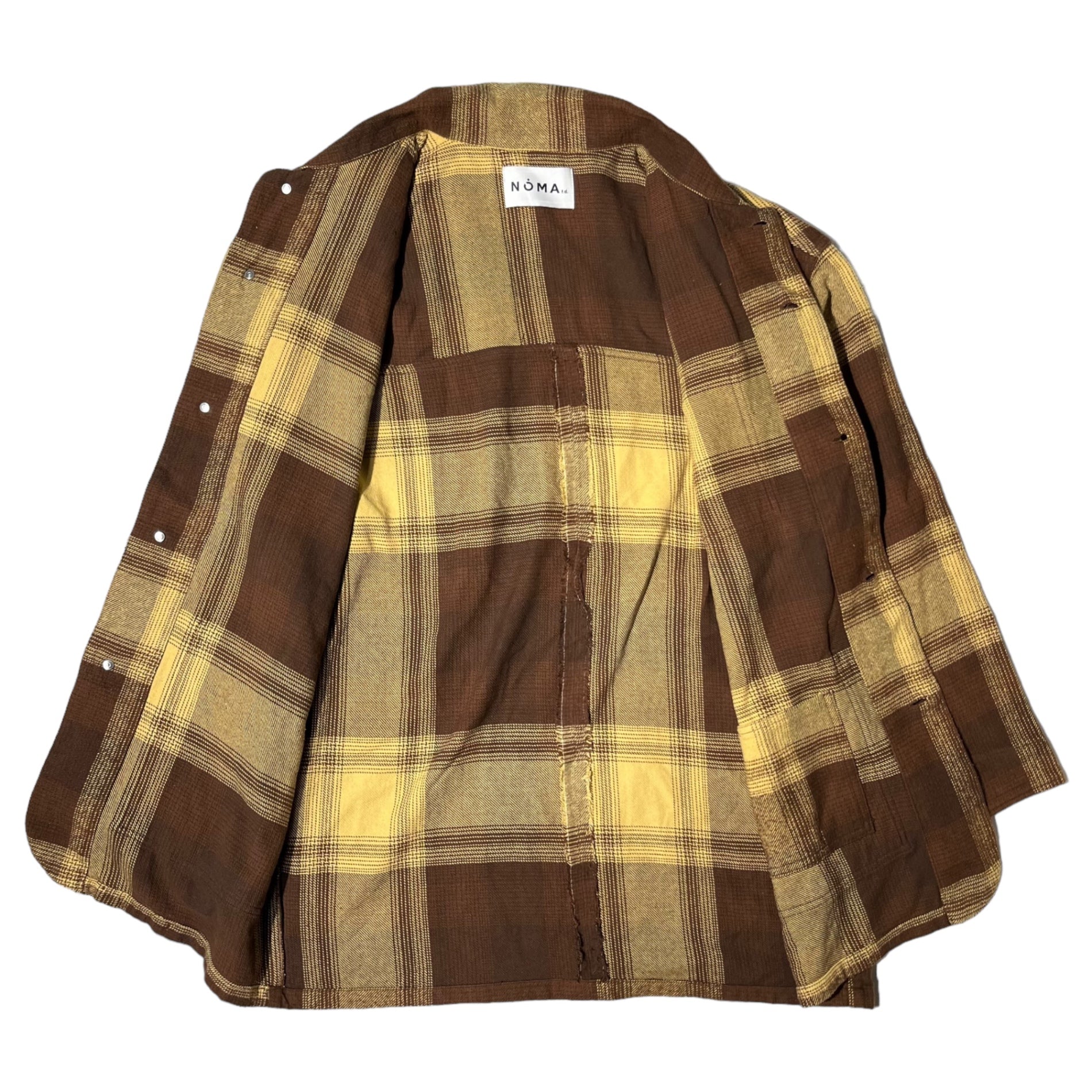 NOMA t.d. (ノーマティーディー) Cotton check coveralls コットン チェック カバーオール N32-ID05 2(M程度) ブラウン 長袖 シャツ
