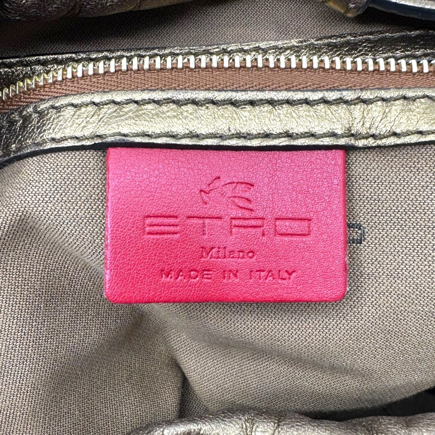 ETRO(エトロ) Paisley pattern drawstring leather shoulder bag ペイズリー柄 巾着 レザー ショルダー バッグ 1G504-1884 レッド×ゴールド 25-03-15